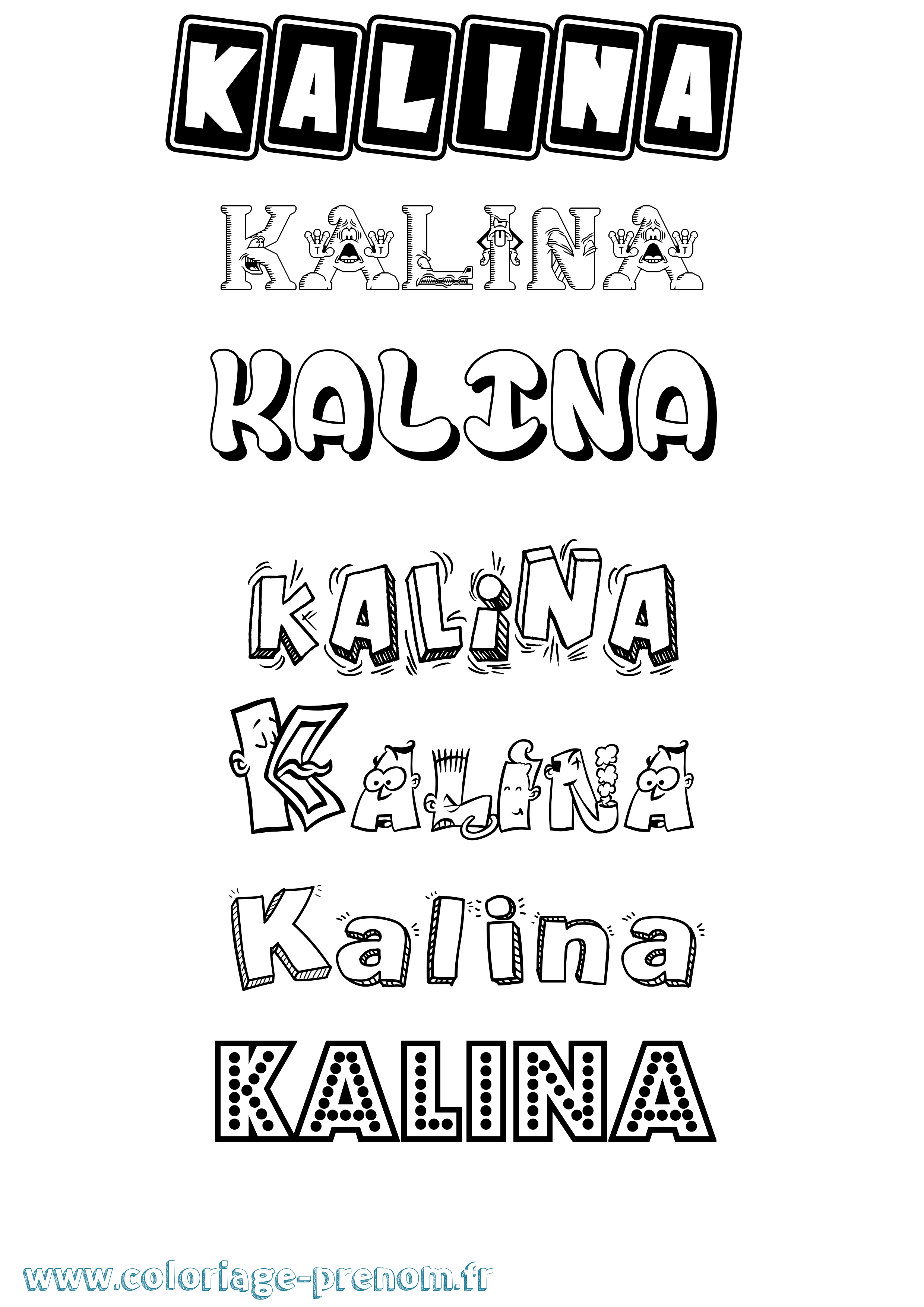 Coloriage Kalina Fun Coloriage prénom Kalina Fun