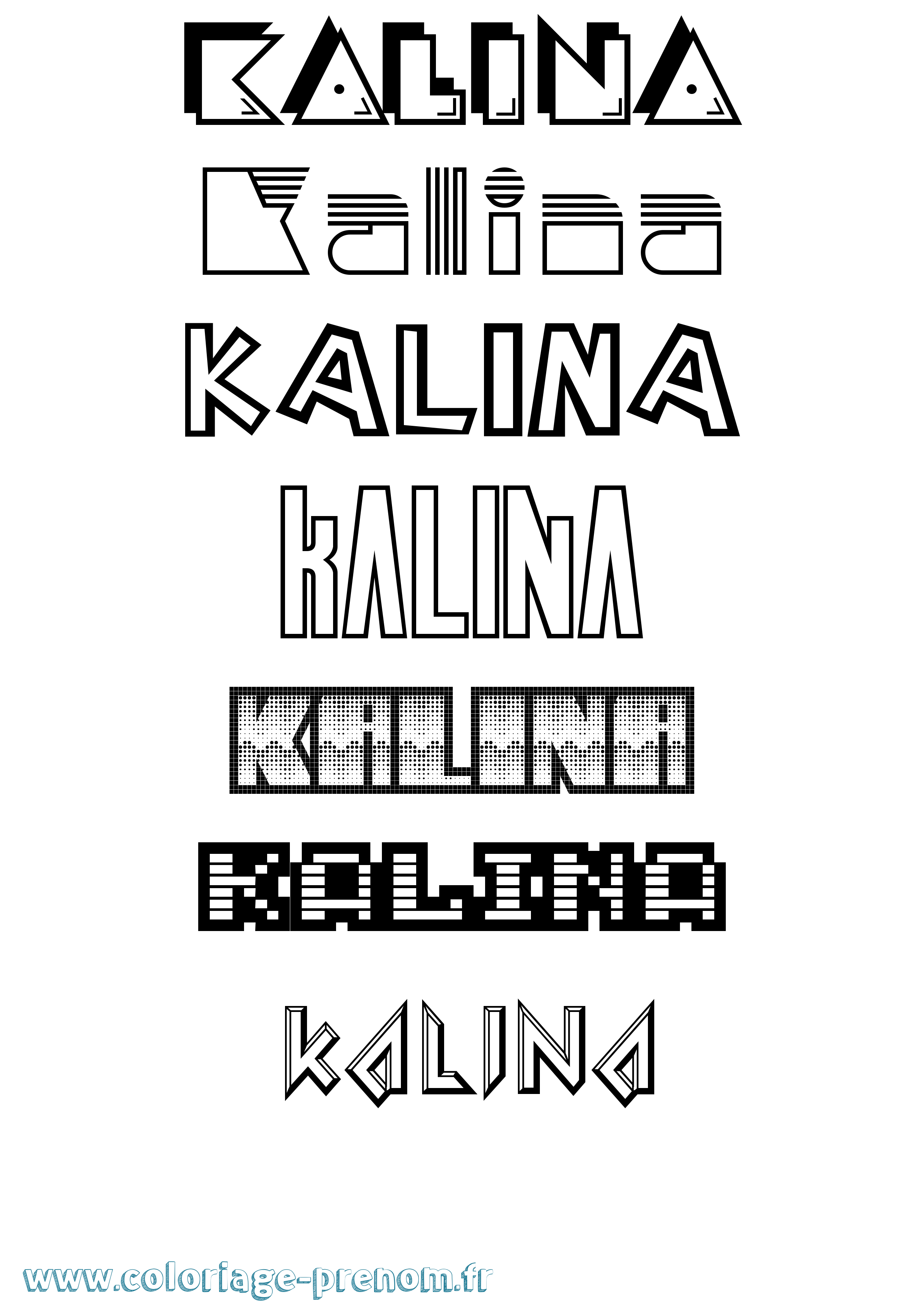 Coloriage Kalina Jeux Vidéos Coloriage prénom Kalina Jeux Vidéos