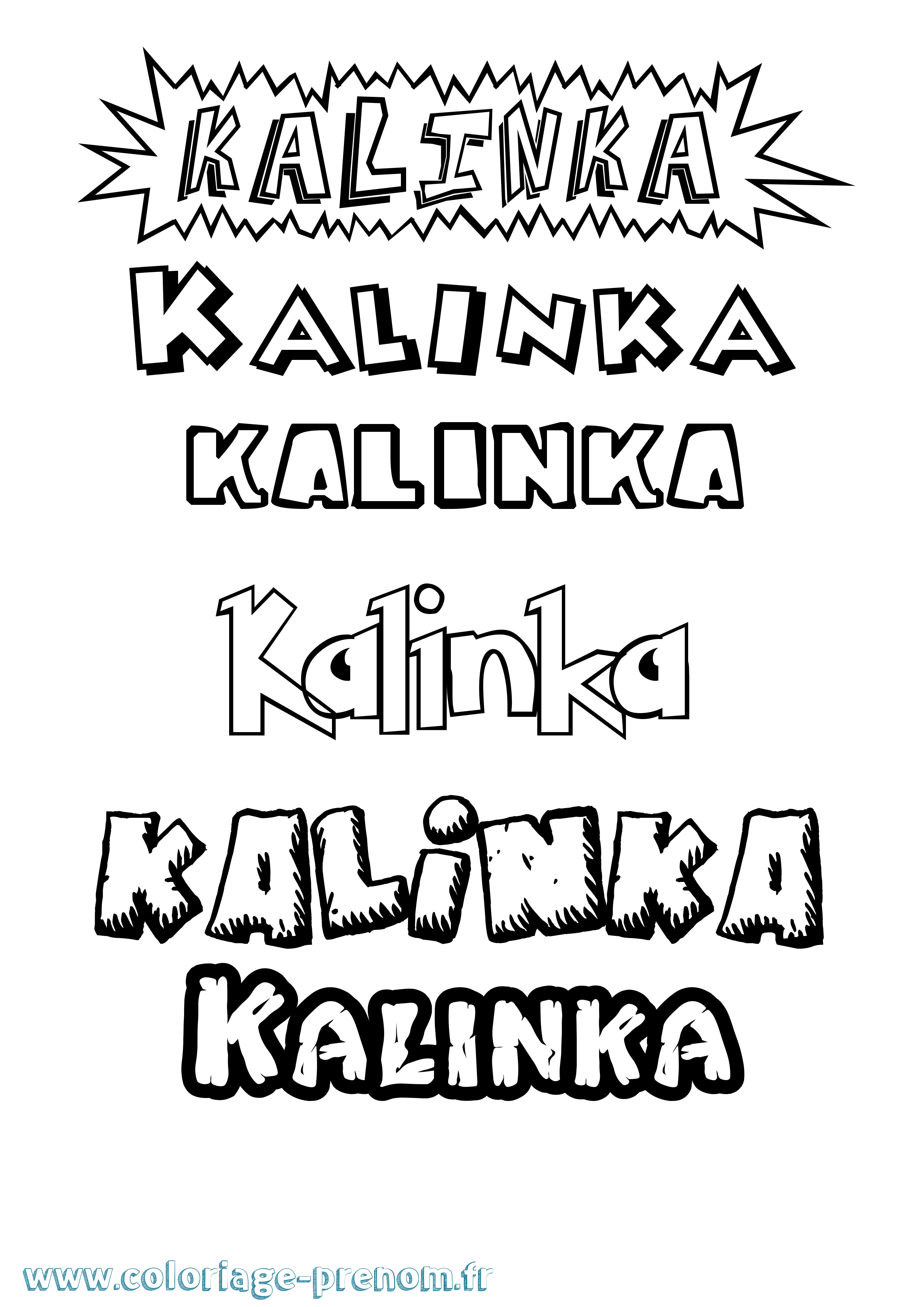Coloriage Kalinka Dessin Animé Coloriage prénom Kalinka Dessin Animé