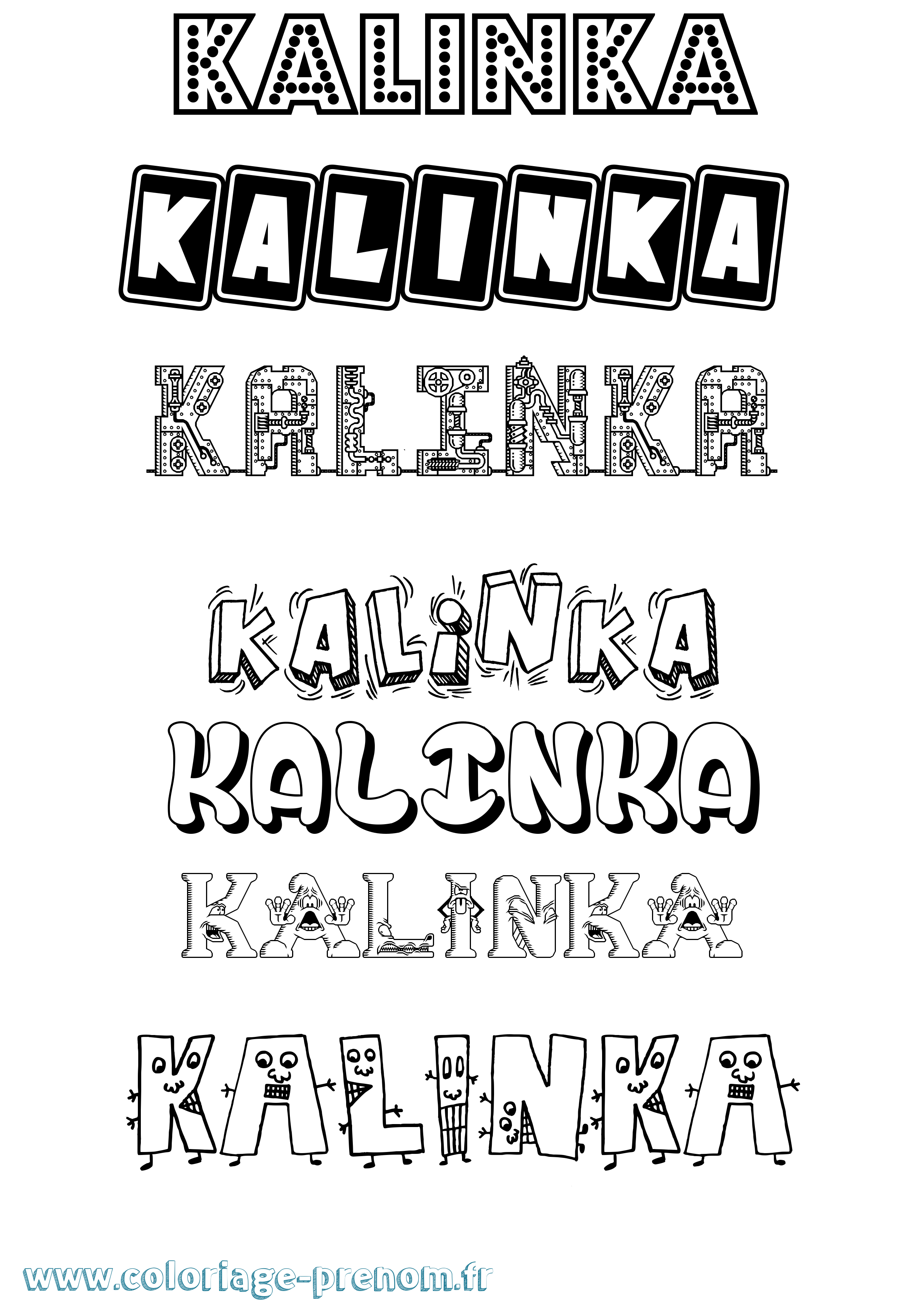 Coloriage Kalinka Fun Coloriage prénom Kalinka Fun