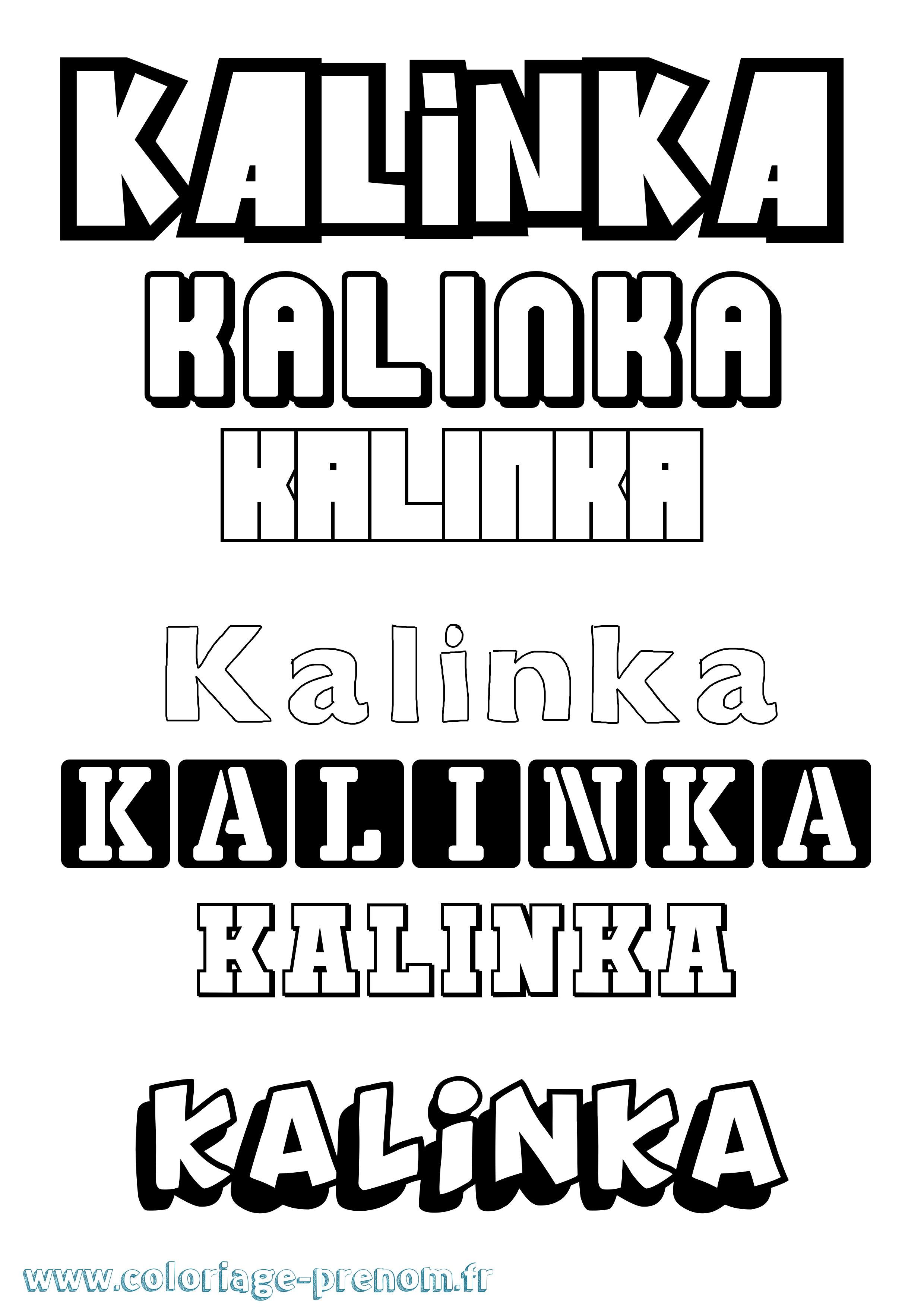 Coloriage Kalinka Simple Coloriage prénom Kalinka Simple