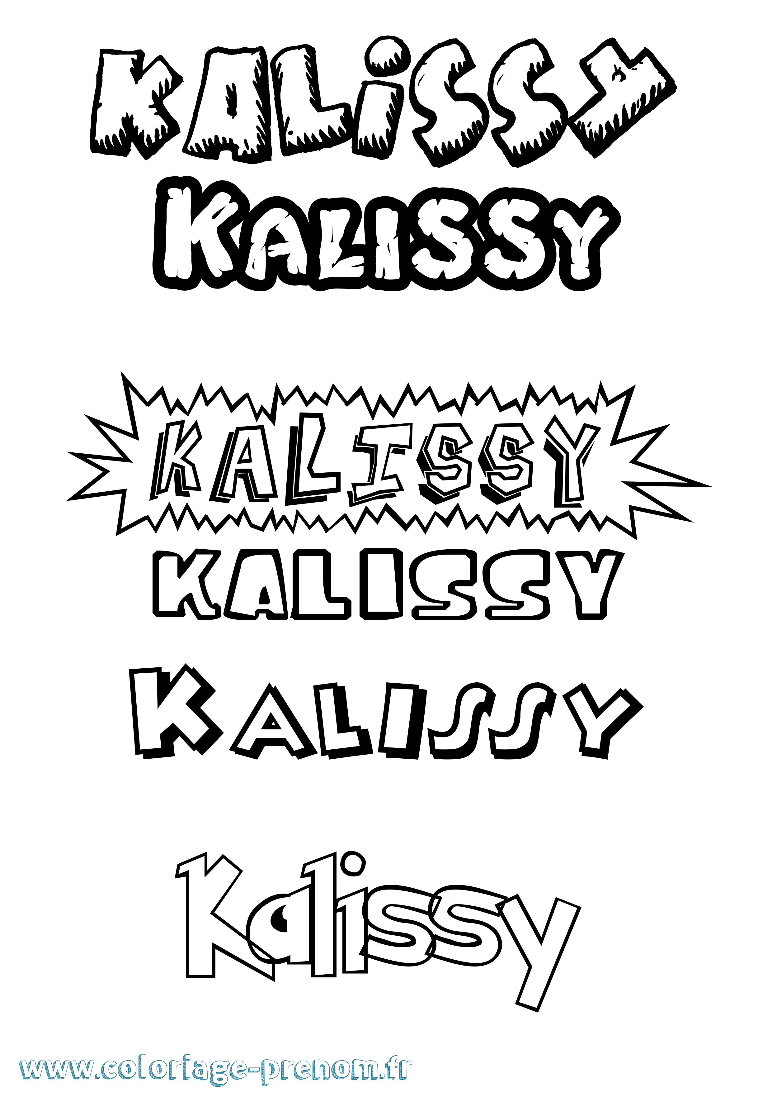 Coloriage Kalissy Dessin Animé Coloriage prénom Kalissy Dessin Animé