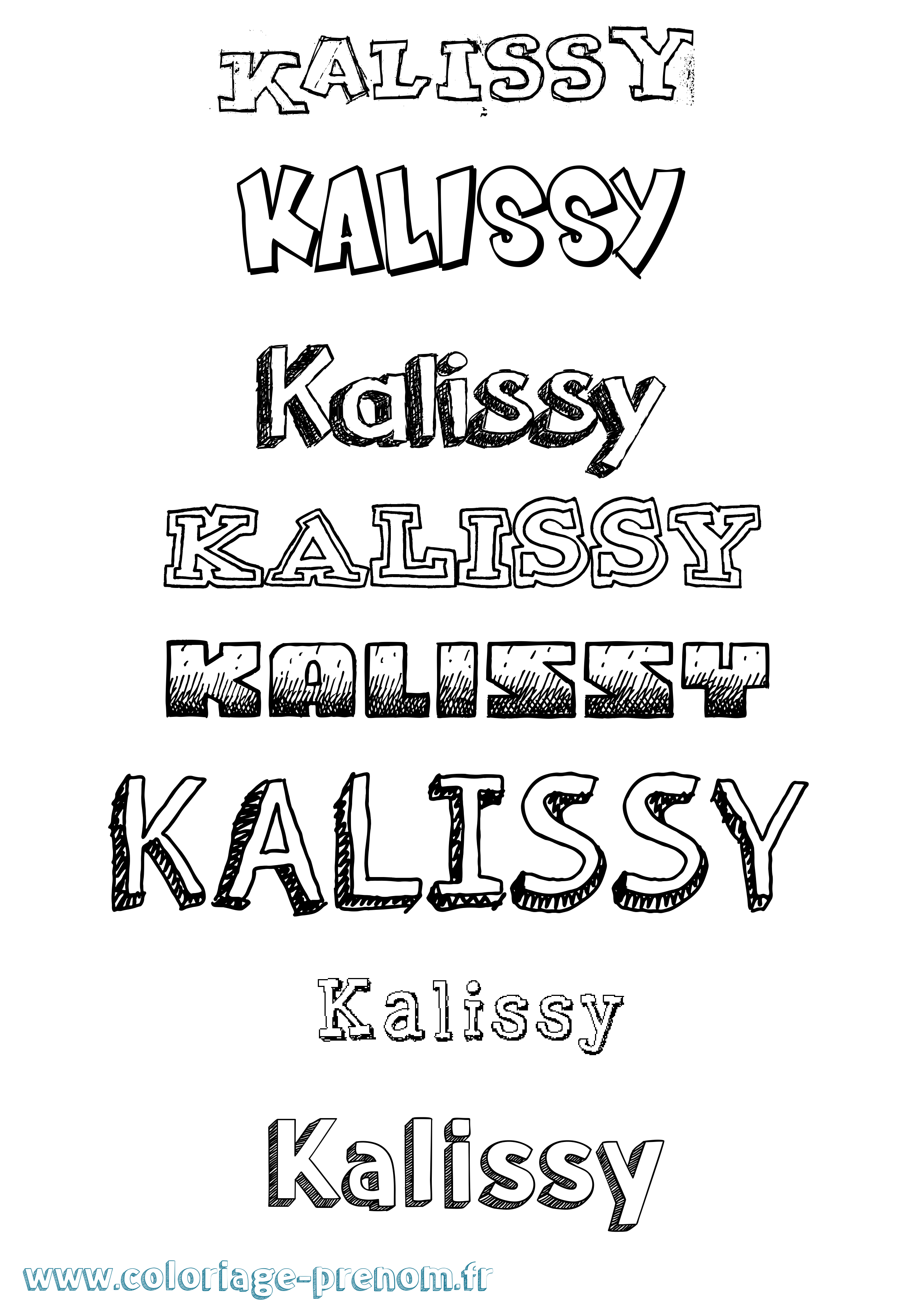 Coloriage Kalissy Dessiné Coloriage prénom Kalissy Dessiné