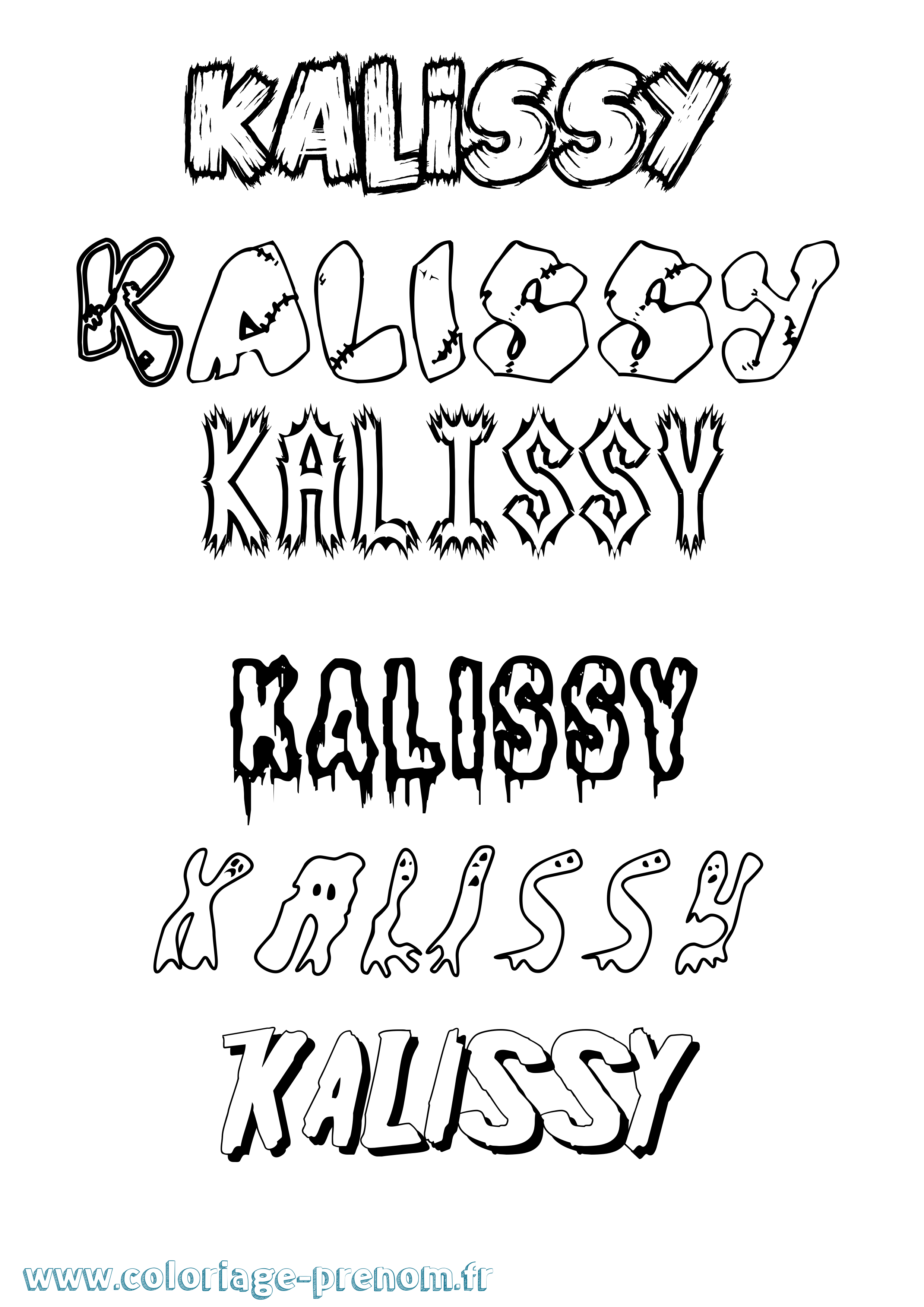Coloriage Kalissy Frisson Coloriage prénom Kalissy Frisson
