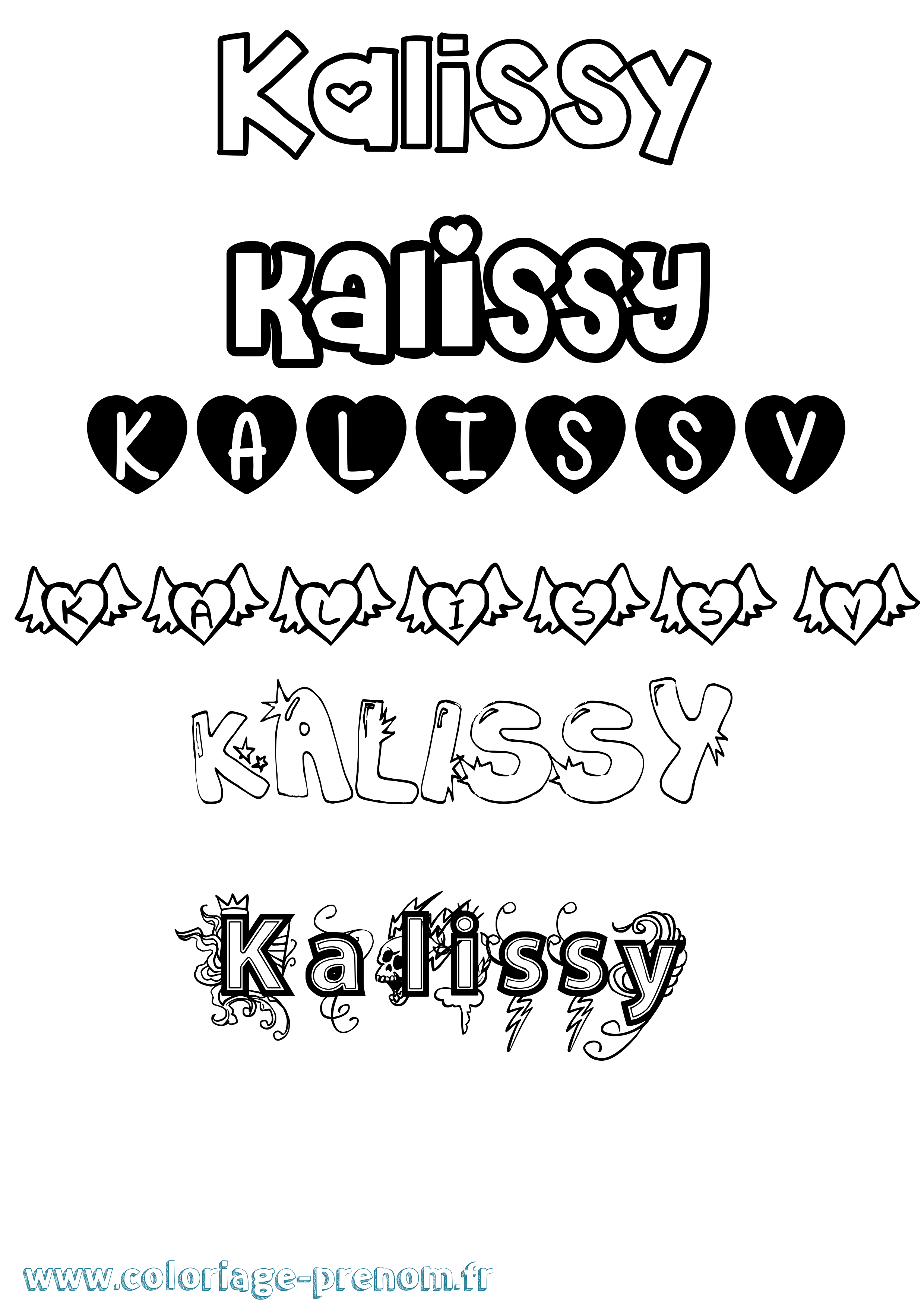 Coloriage Kalissy Girly Coloriage prénom Kalissy Girly