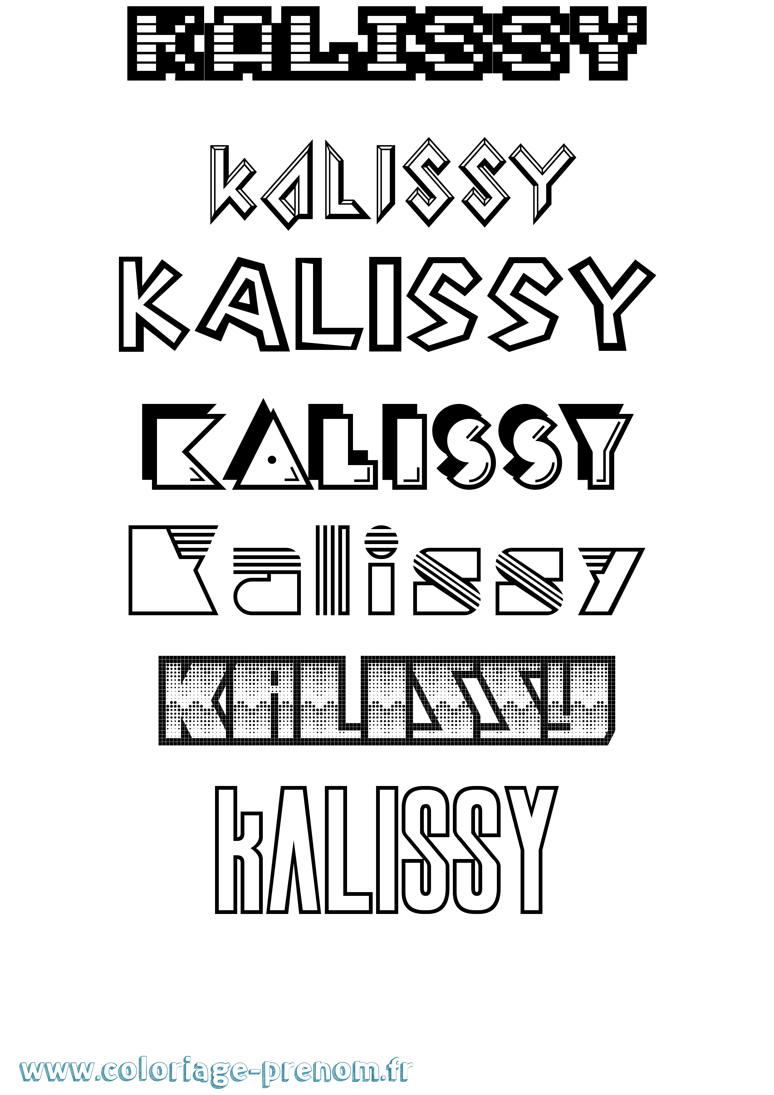 Coloriage Kalissy Jeux Vidéos Coloriage prénom Kalissy Jeux Vidéos