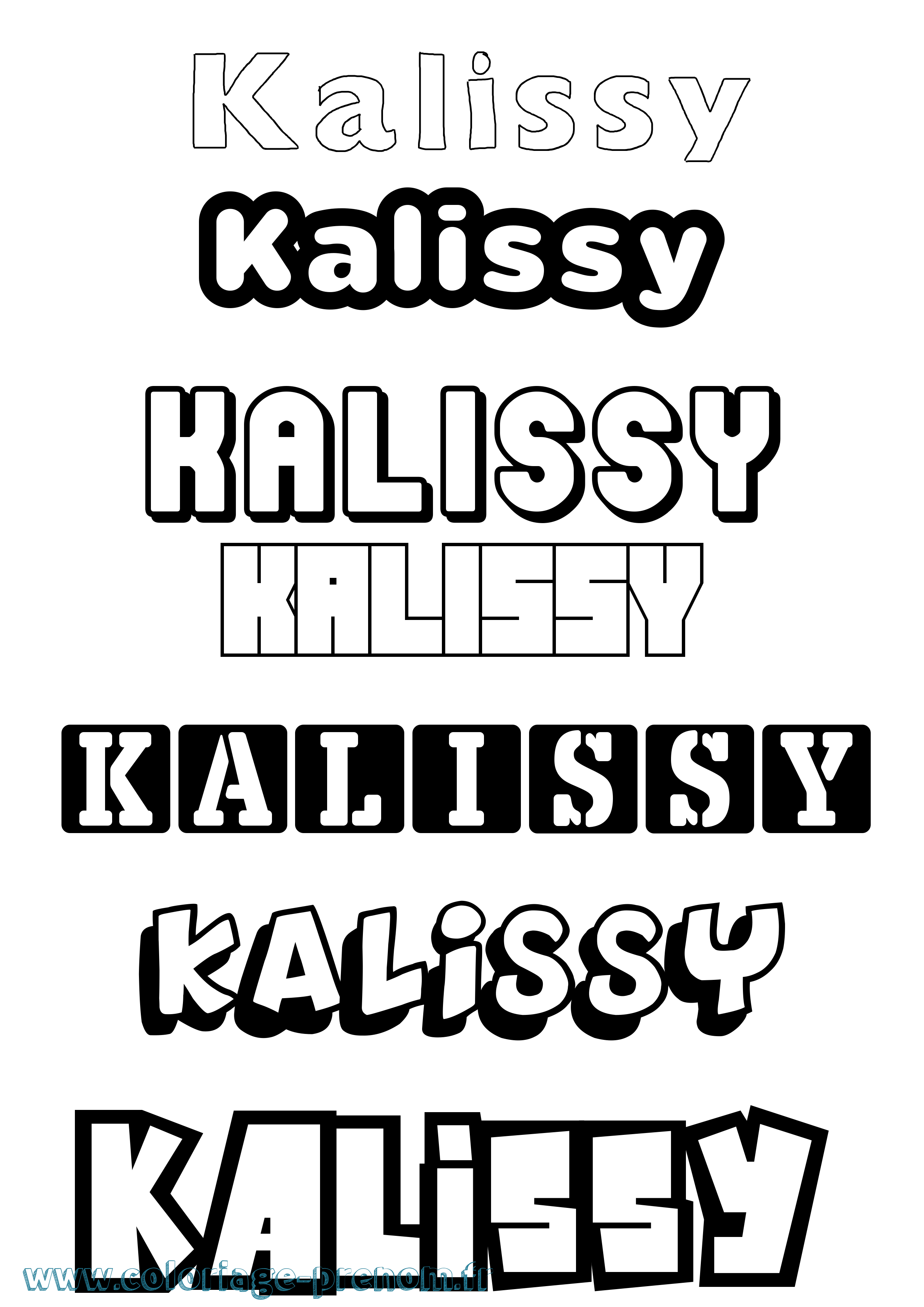 Coloriage Kalissy Simple Coloriage prénom Kalissy Simple