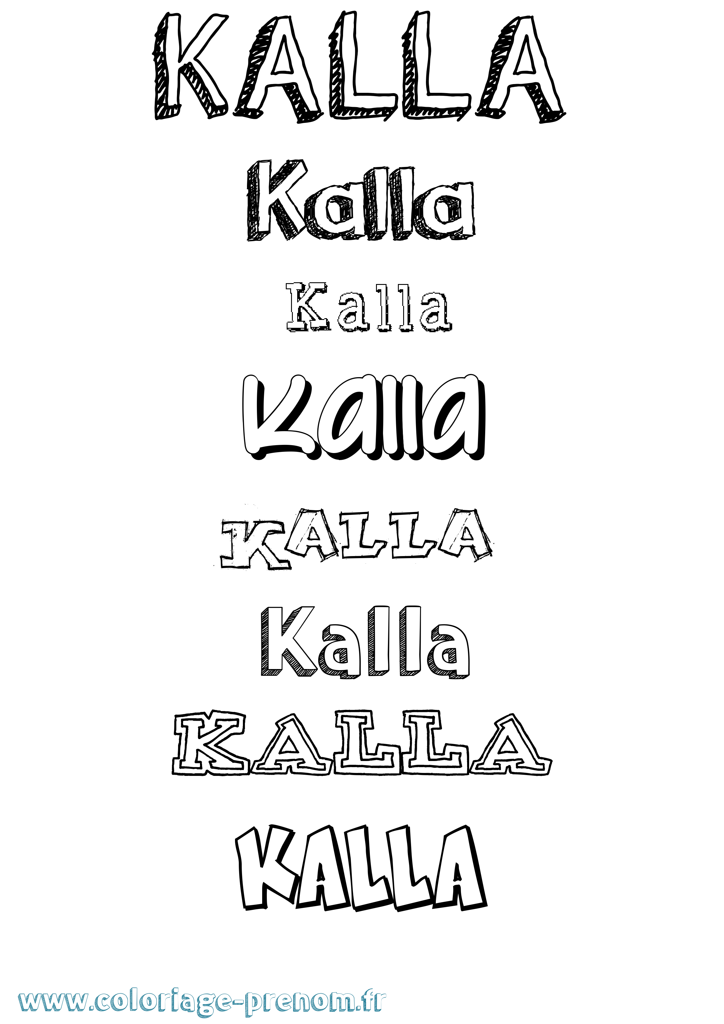 Coloriage Kalla Dessiné Coloriage prénom Kalla Dessiné