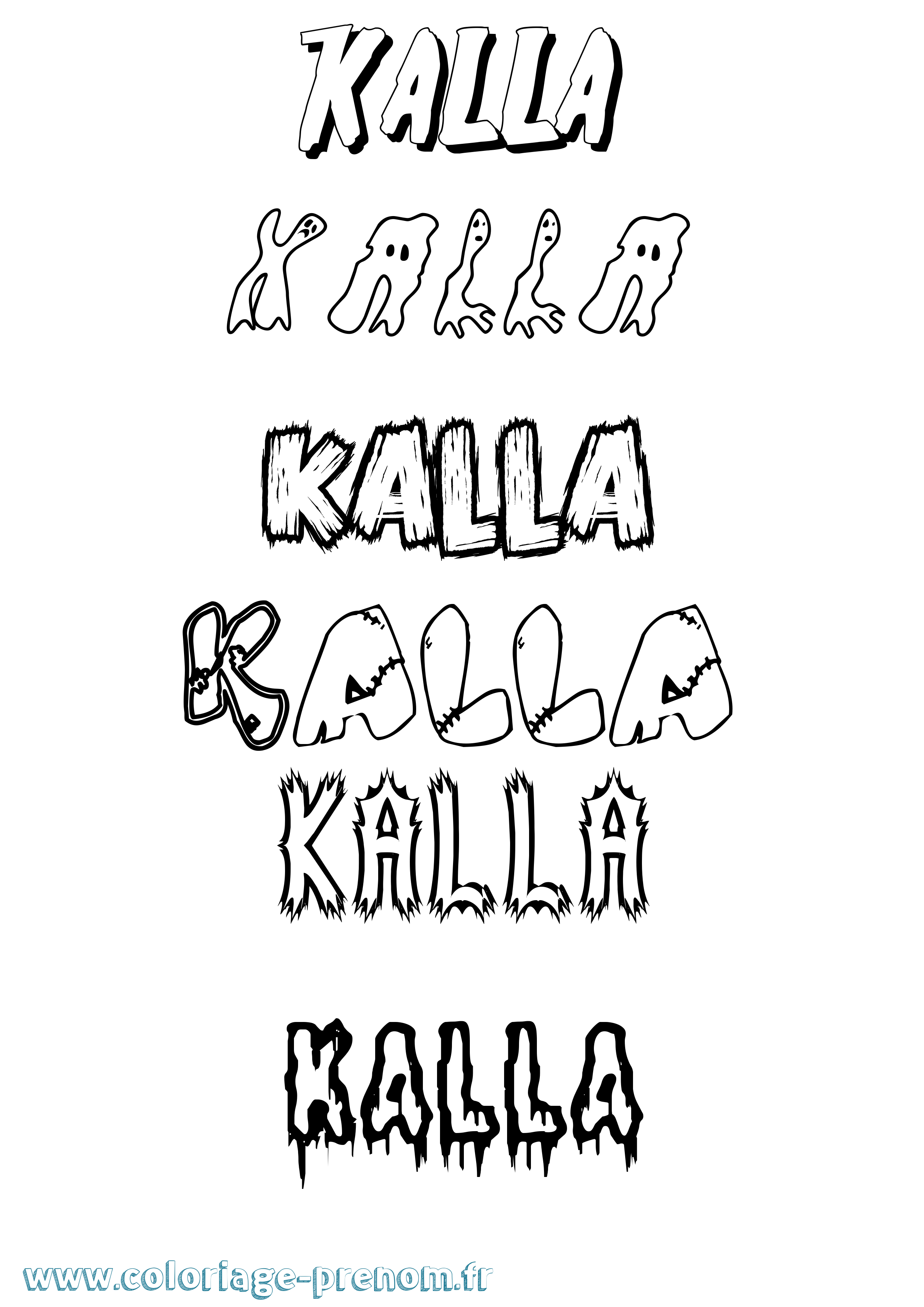 Coloriage Kalla Frisson Coloriage prénom Kalla Frisson