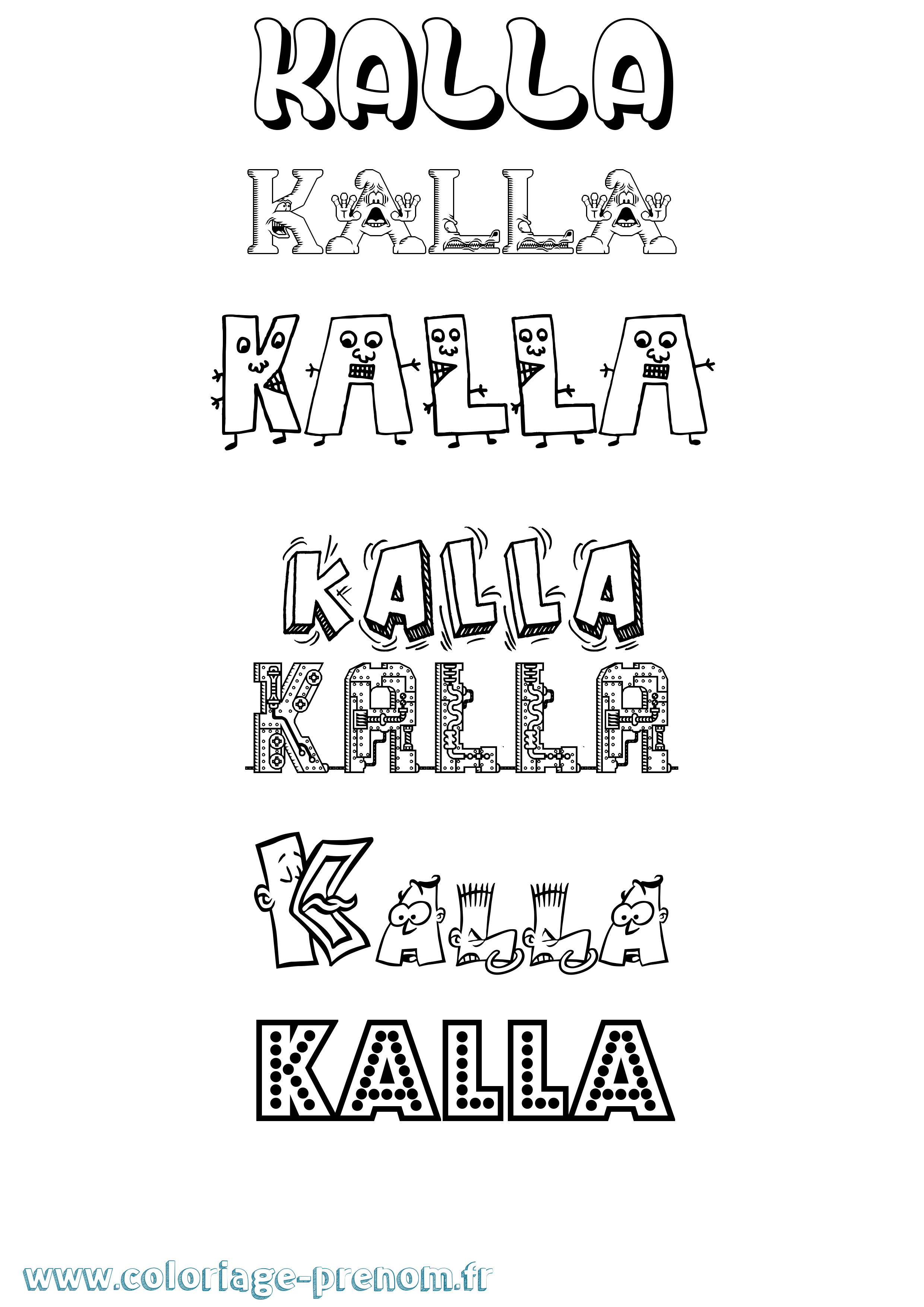 Coloriage Kalla Fun Coloriage prénom Kalla Fun