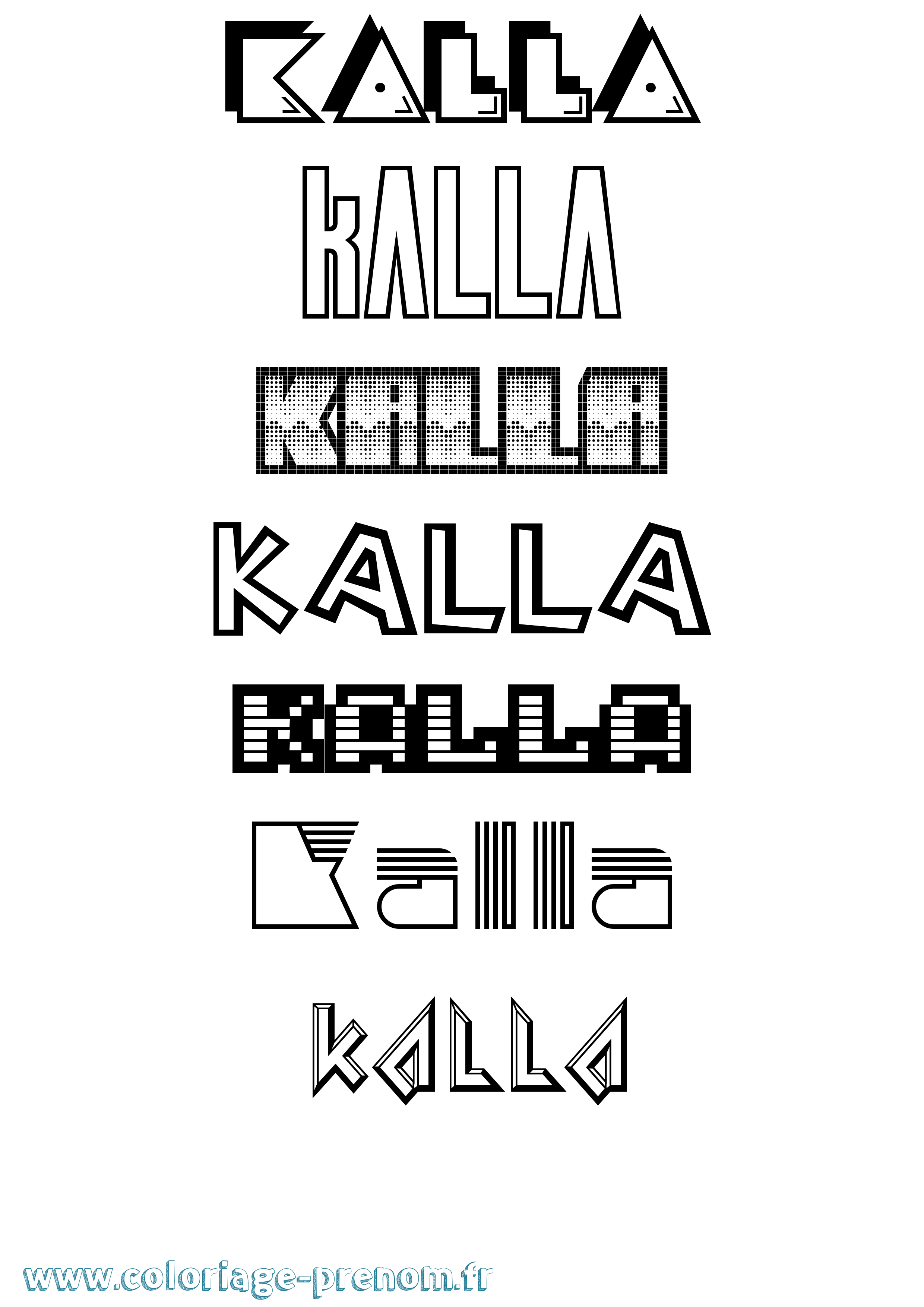 Coloriage Kalla Jeux Vidéos Coloriage prénom Kalla Jeux Vidéos