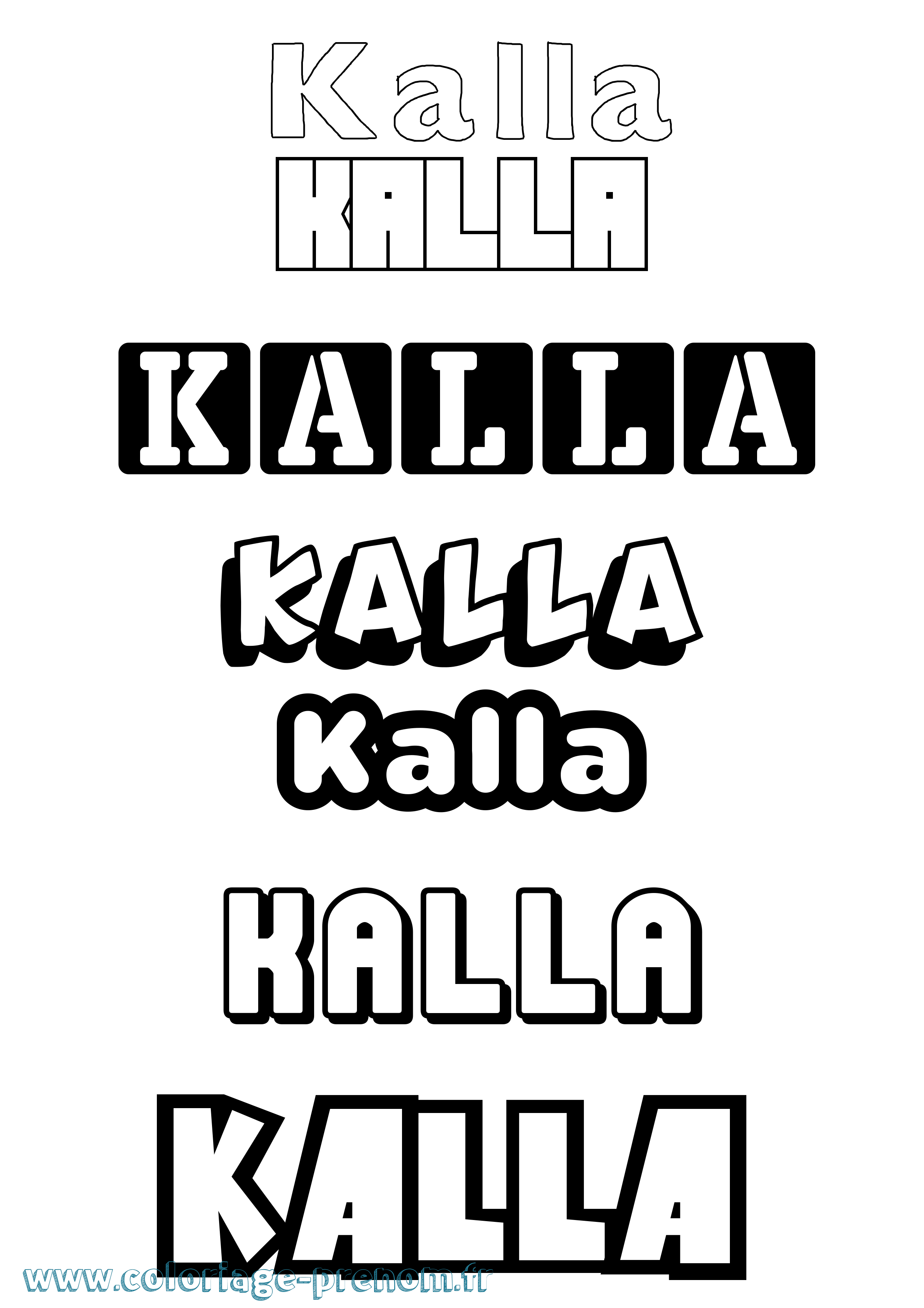 Coloriage Kalla Simple Coloriage prénom Kalla Simple