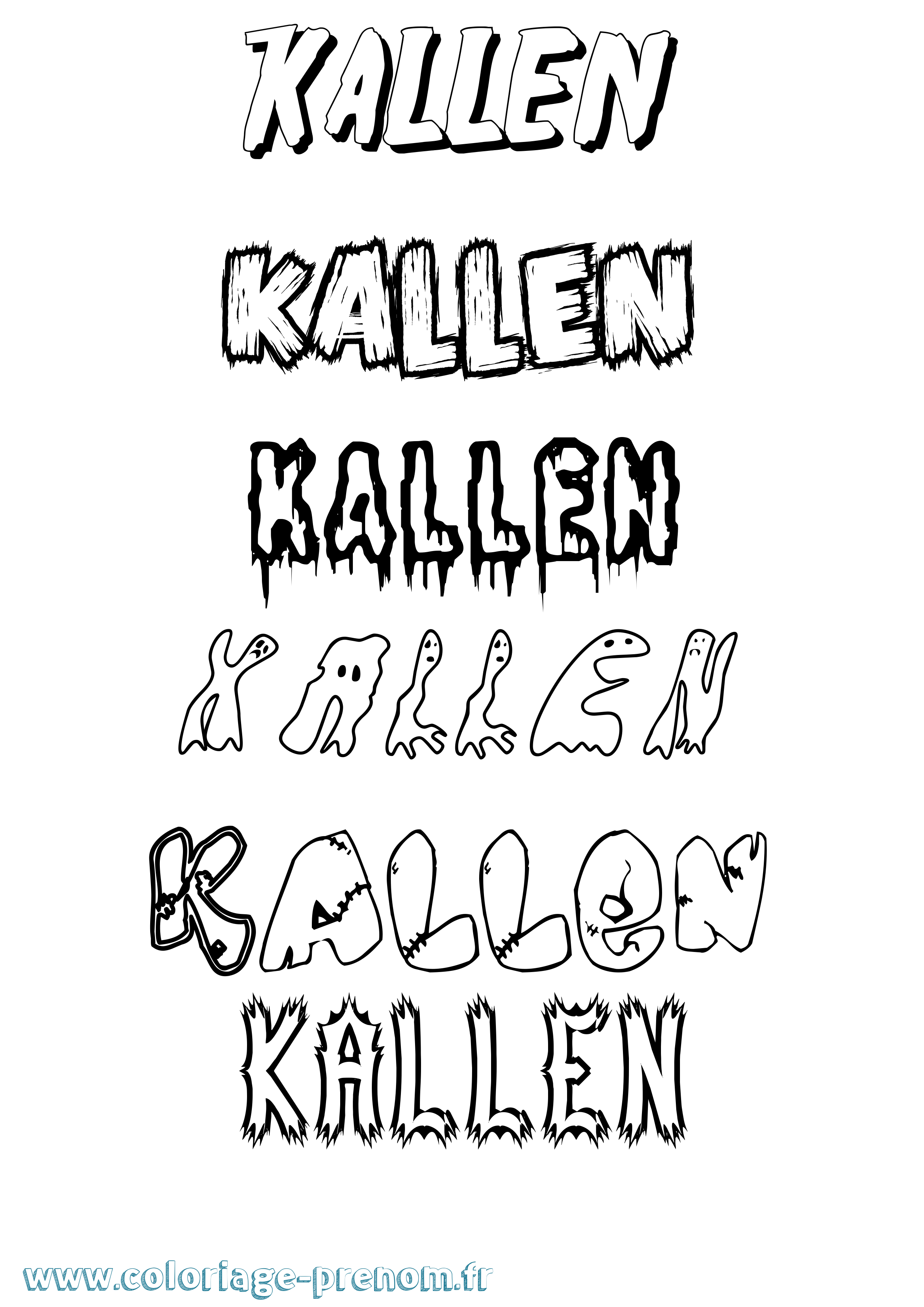 Coloriage Kallen Frisson Coloriage prénom Kallen Frisson