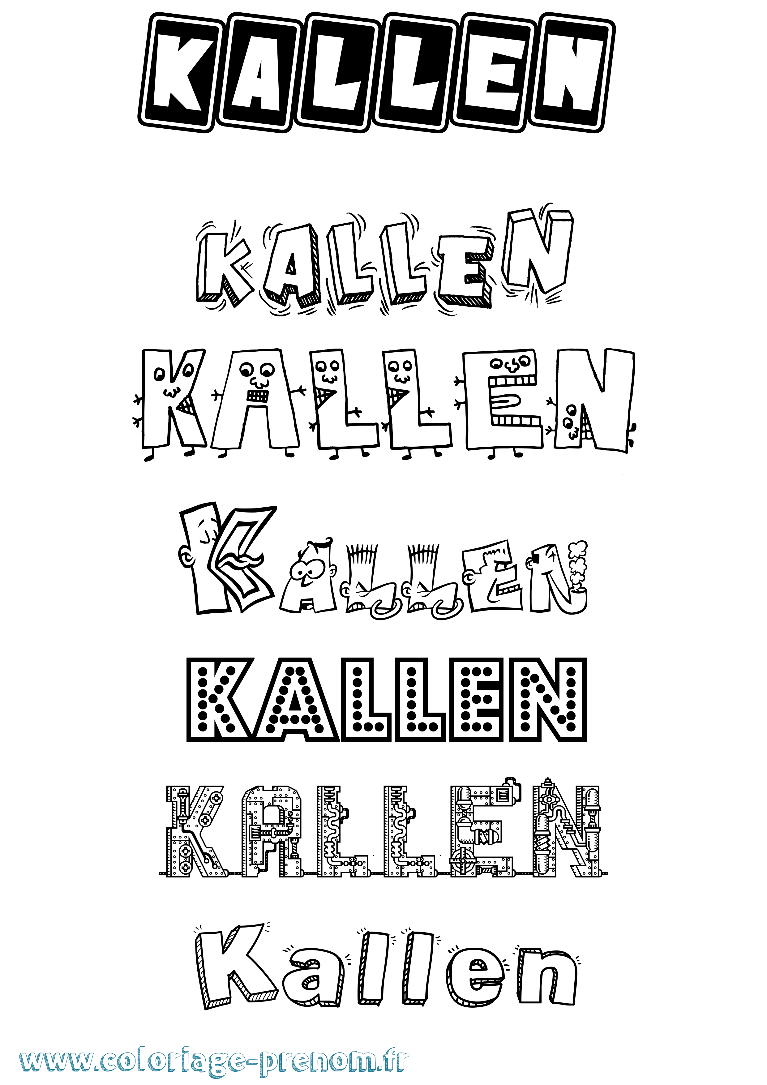 Coloriage Kallen Fun Coloriage prénom Kallen Fun