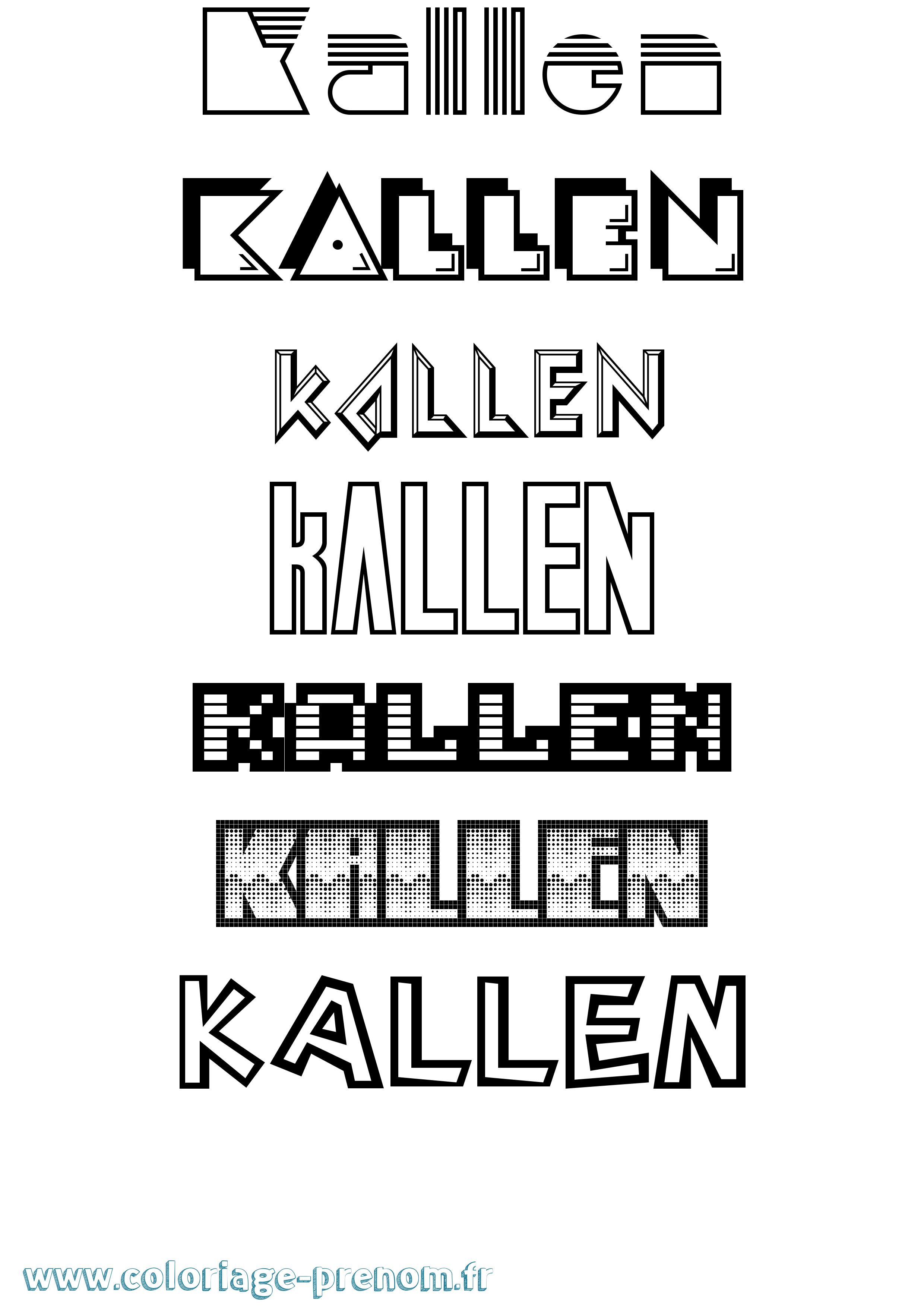 Coloriage Kallen Jeux Vidéos Coloriage prénom Kallen Jeux Vidéos