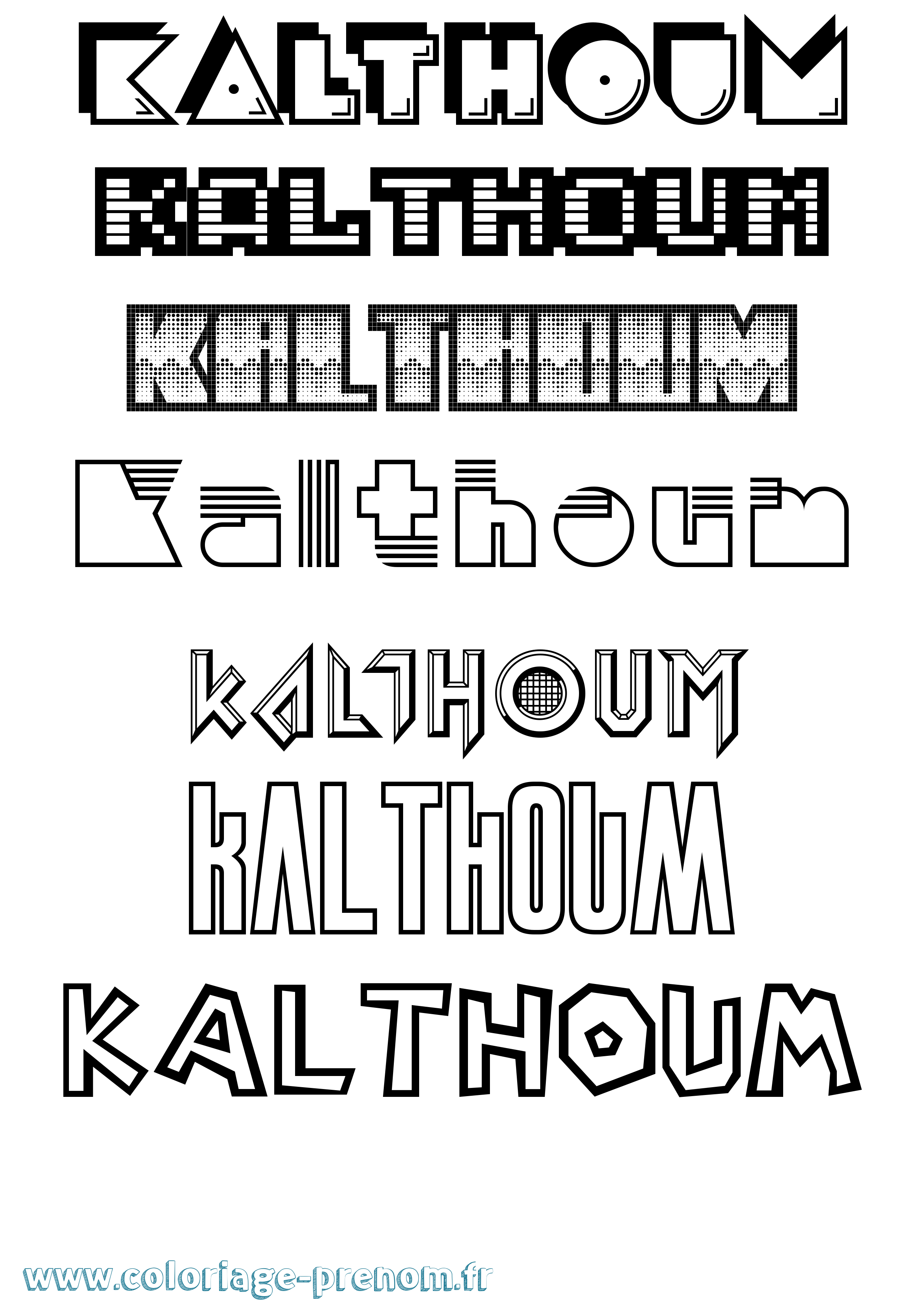 Coloriage Kalthoum Jeux Vidéos Coloriage prénom Kalthoum Jeux Vidéos