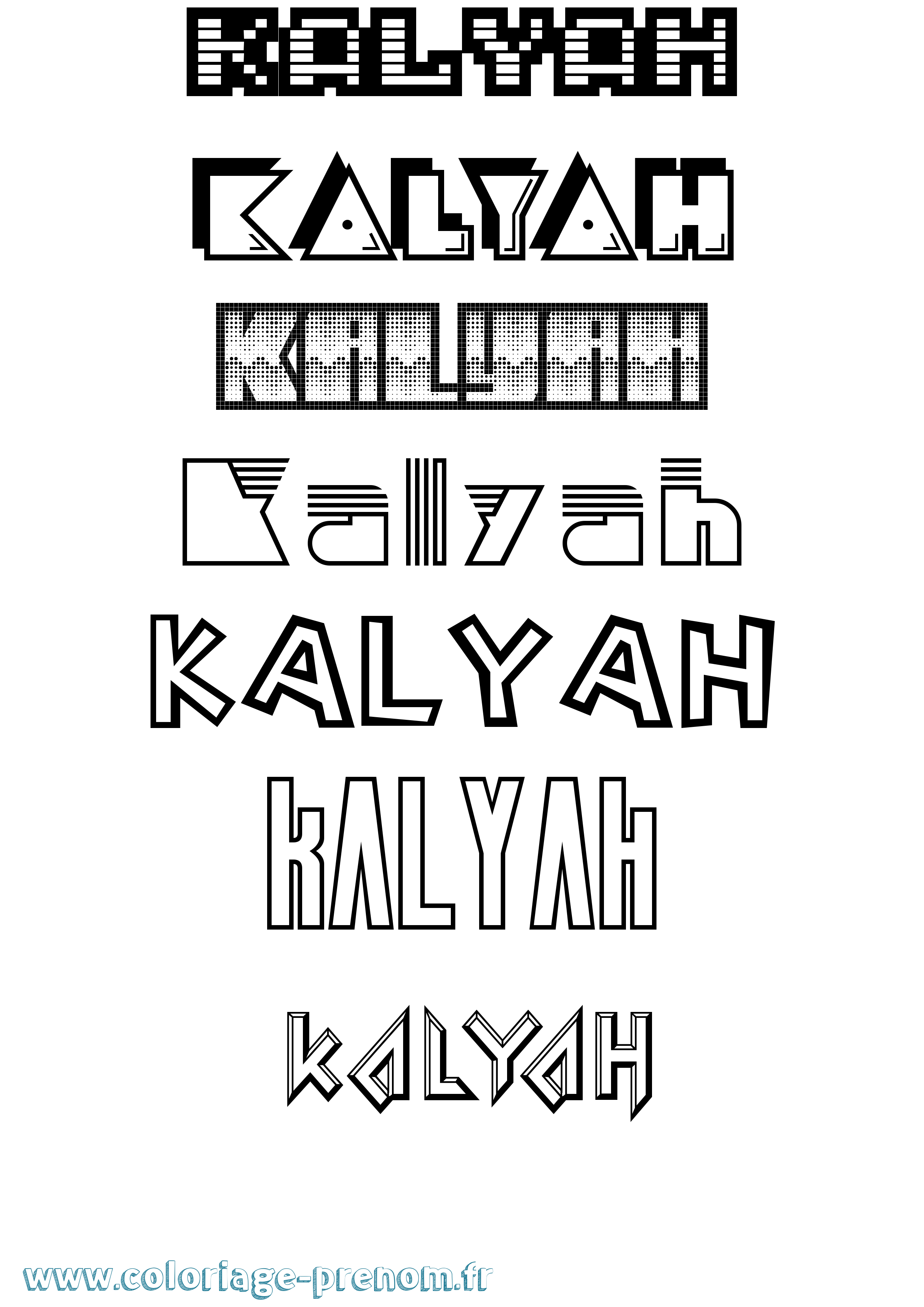 Coloriage Kalyah Jeux Vidéos Coloriage prénom Kalyah Jeux Vidéos