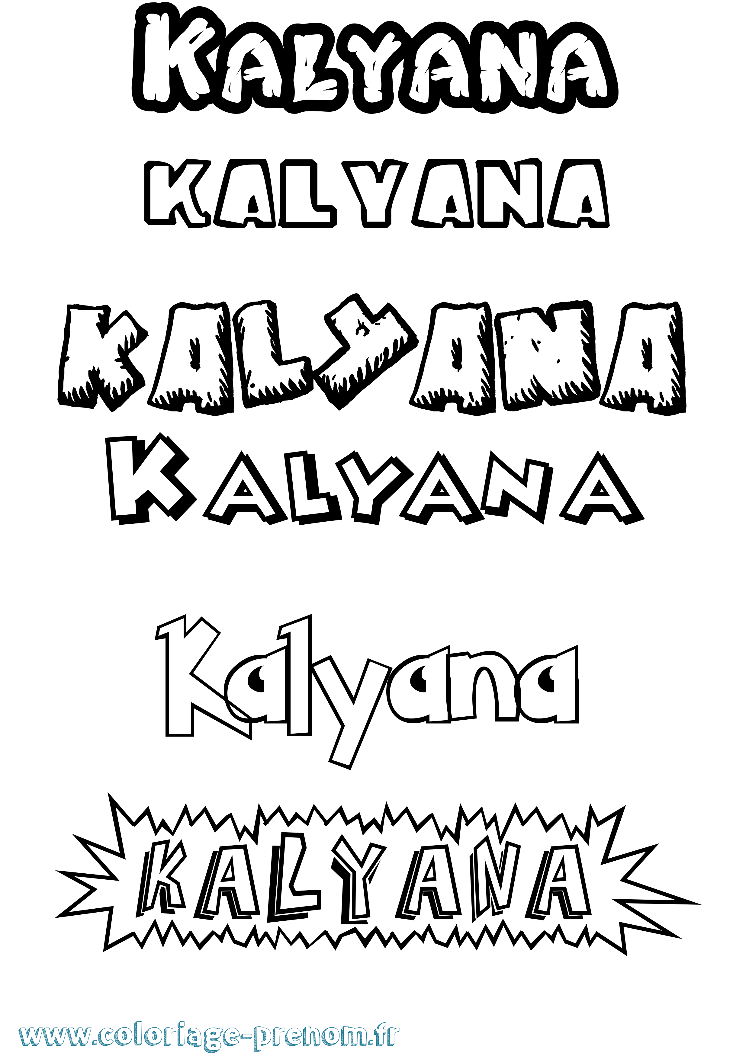 Coloriage Kalyana Dessin Animé Coloriage prénom Kalyana Dessin Animé