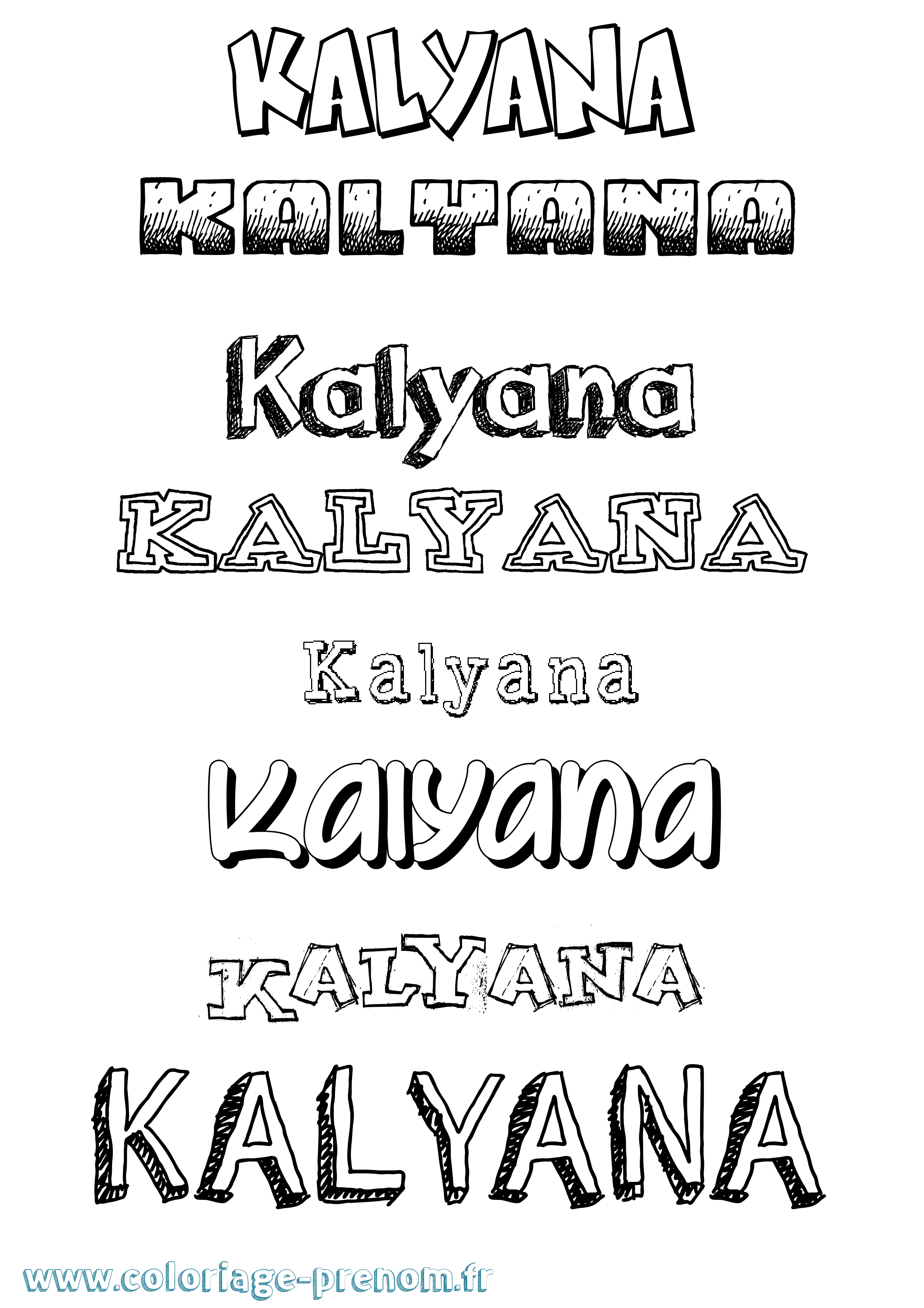 Coloriage Kalyana Dessiné Coloriage prénom Kalyana Dessiné