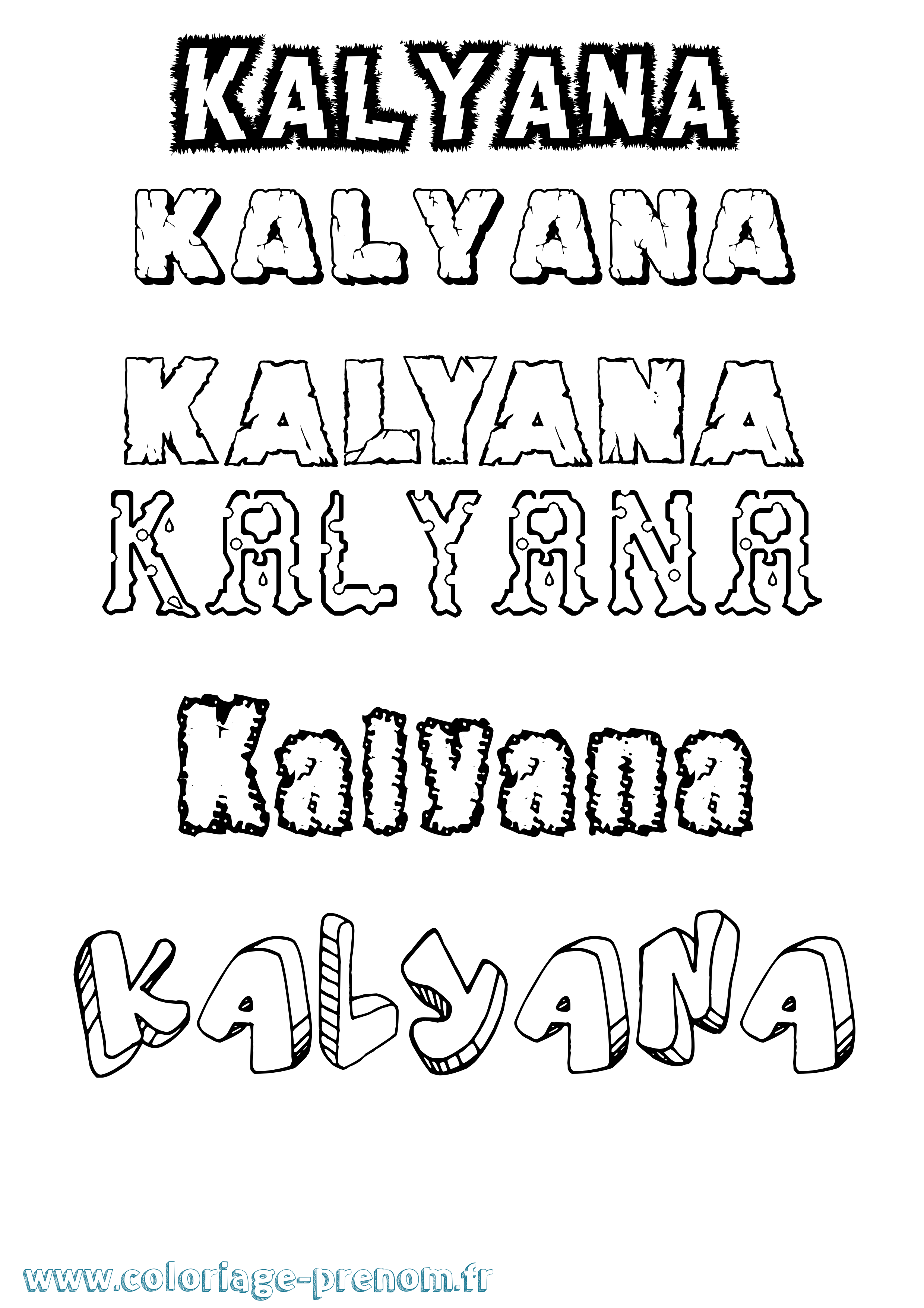 Coloriage Kalyana Destructuré Coloriage prénom Kalyana Destructuré