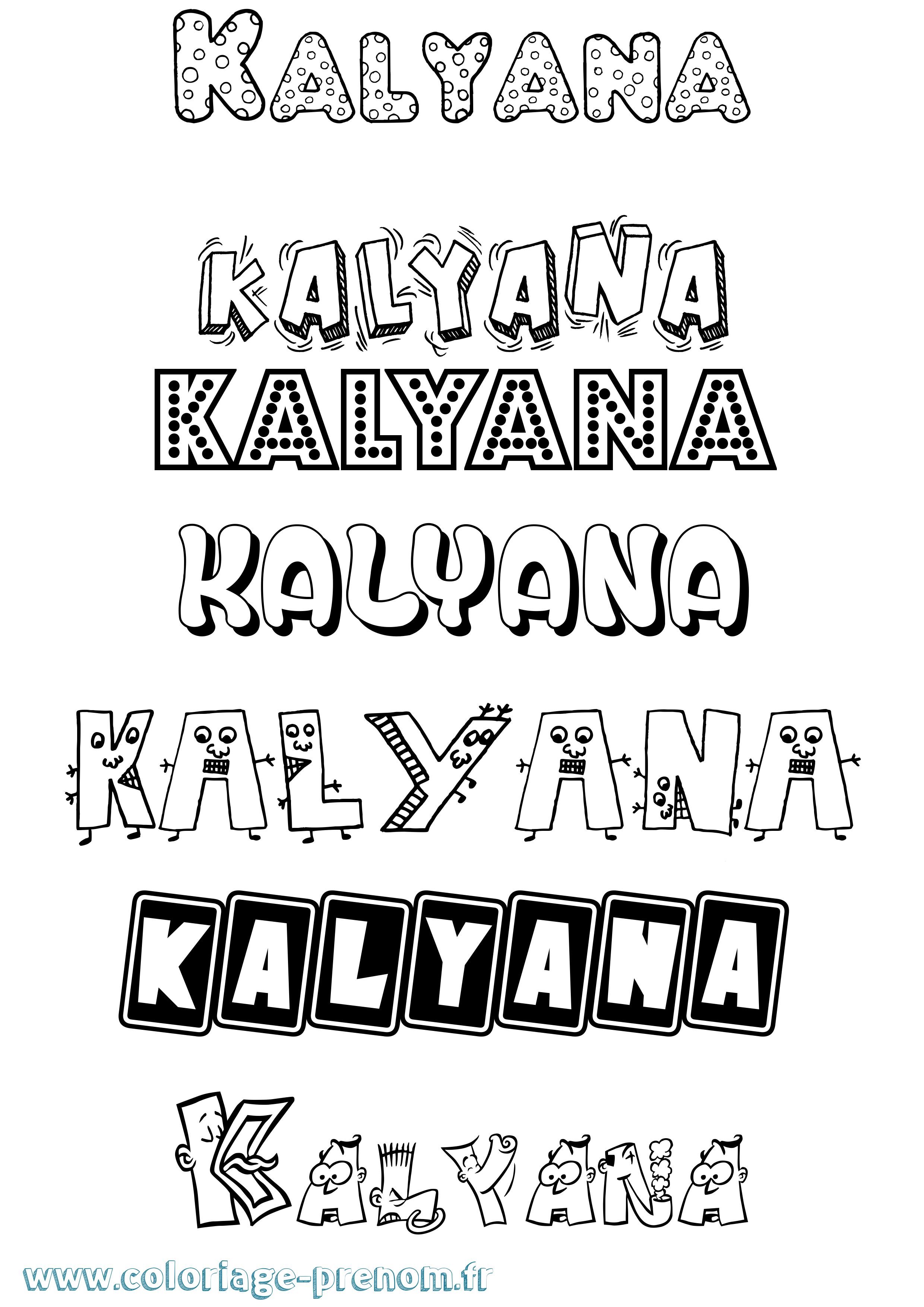 Coloriage Kalyana Fun Coloriage prénom Kalyana Fun