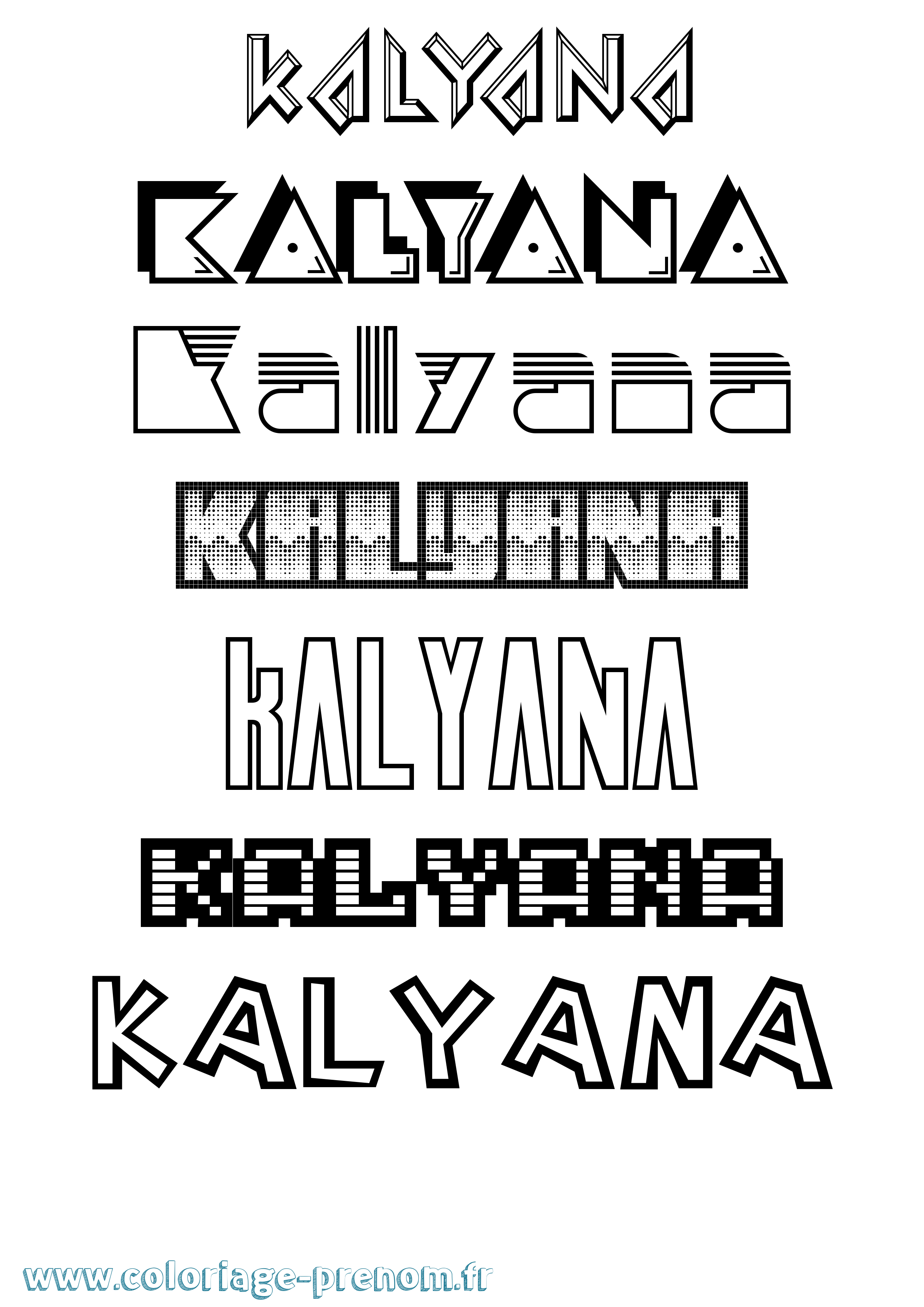 Coloriage Kalyana Jeux Vidéos Coloriage prénom Kalyana Jeux Vidéos