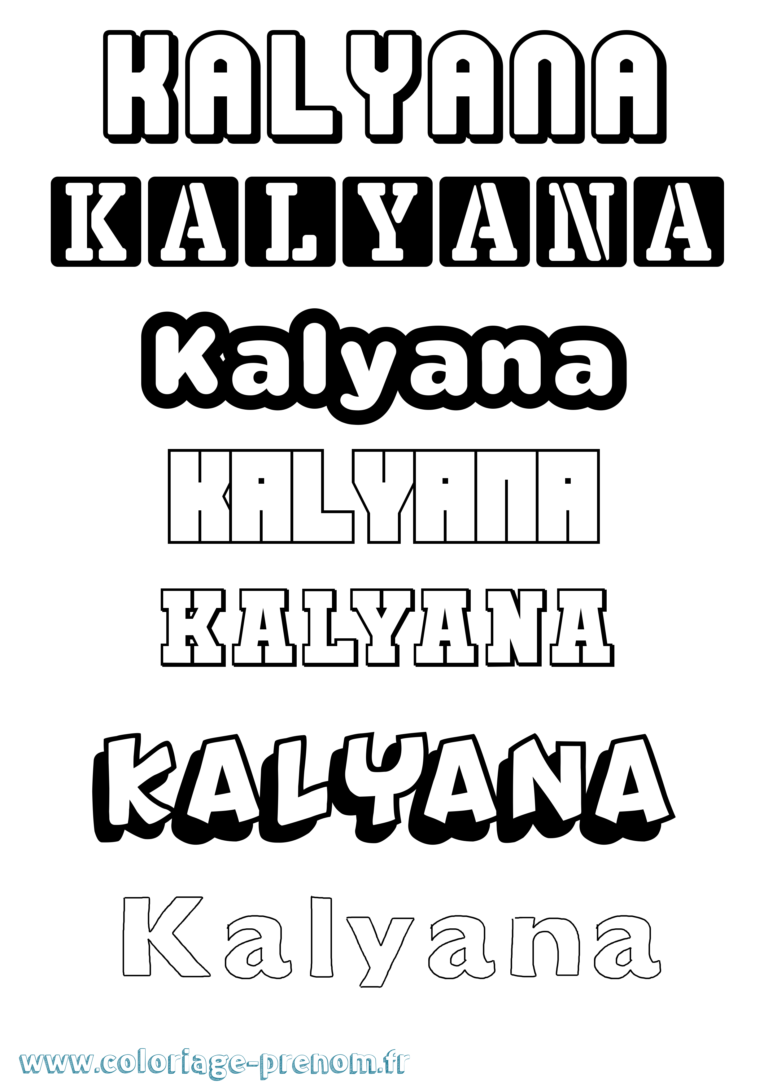 Coloriage Kalyana Simple Coloriage prénom Kalyana Simple