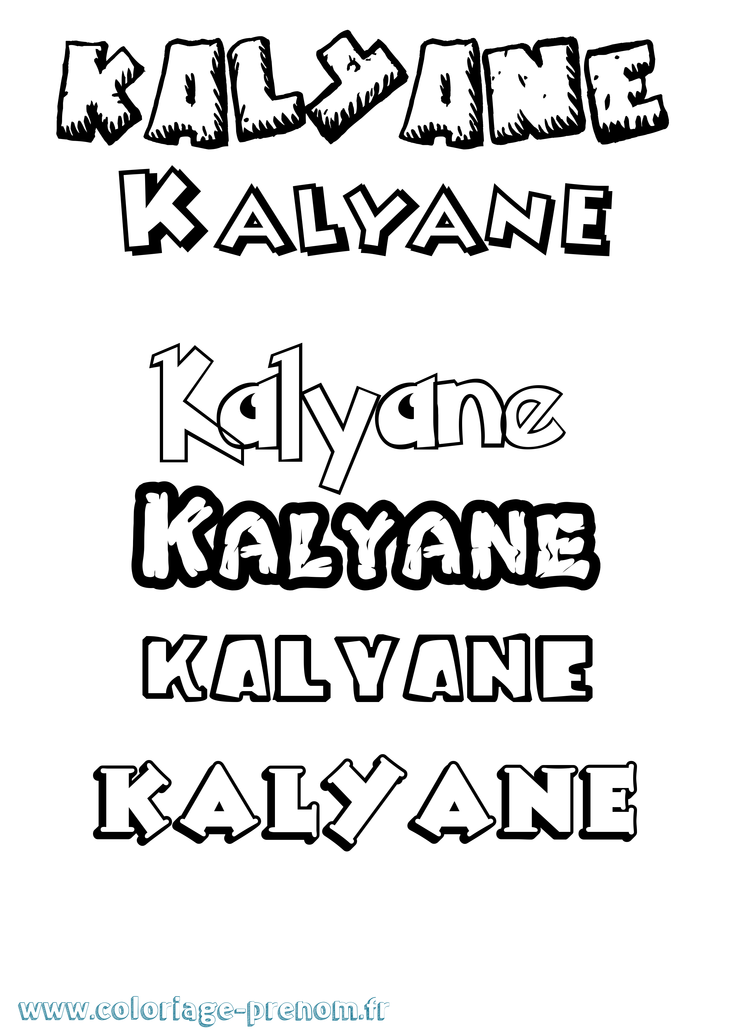 Coloriage Kalyane Dessin Animé Coloriage prénom Kalyane Dessin Animé