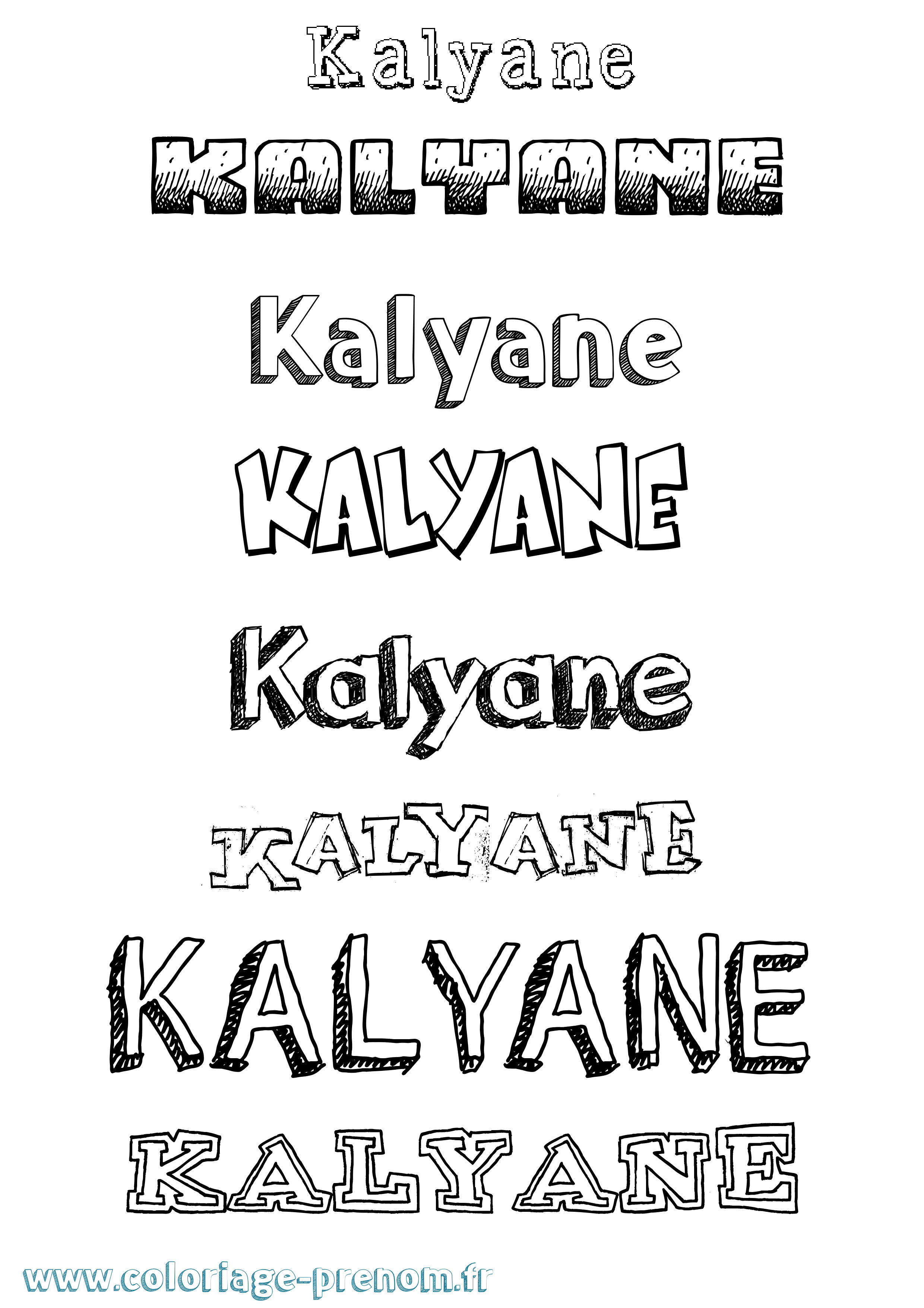 Coloriage Kalyane Dessiné Coloriage prénom Kalyane Dessiné