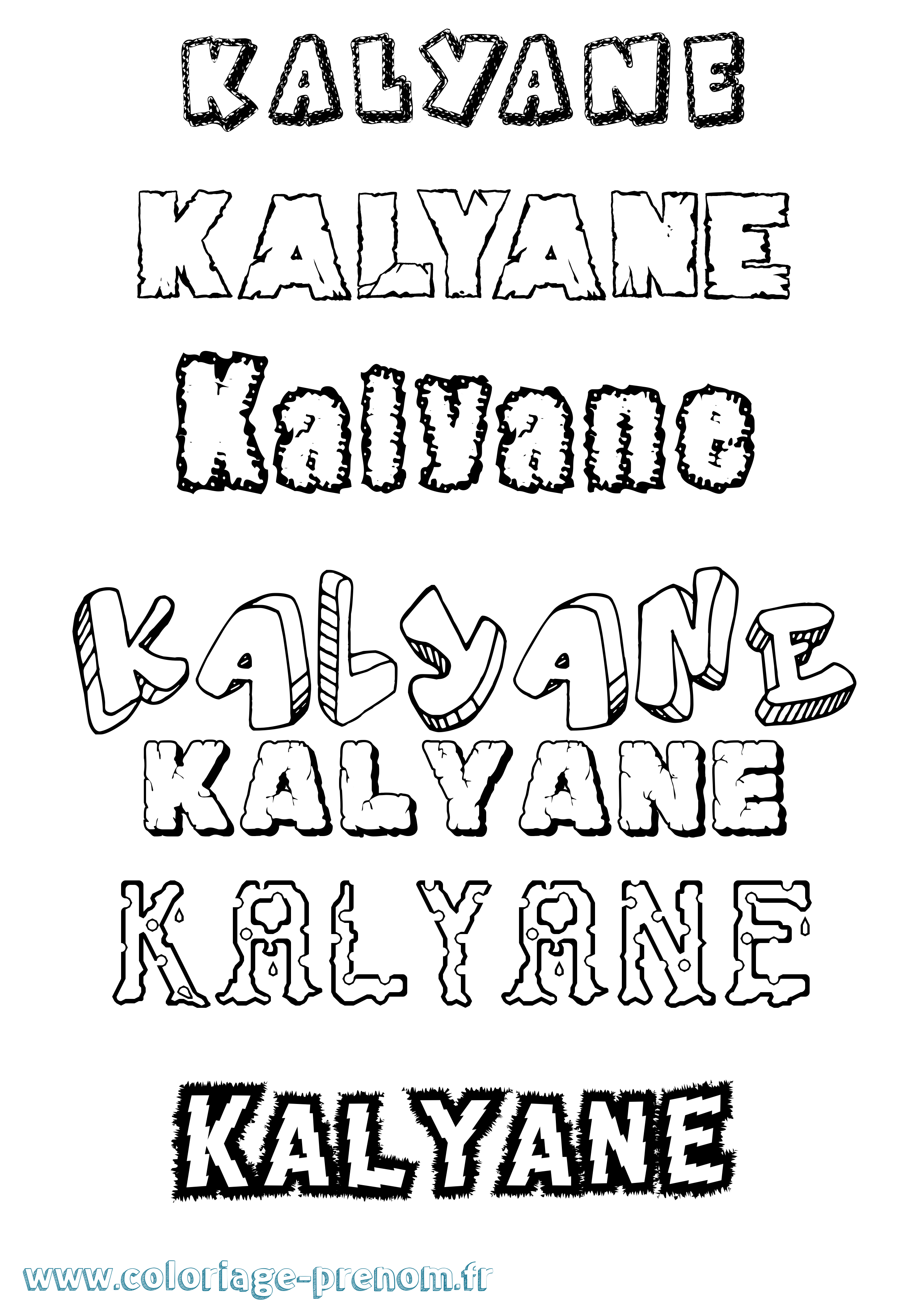 Coloriage Kalyane Destructuré Coloriage prénom Kalyane Destructuré
