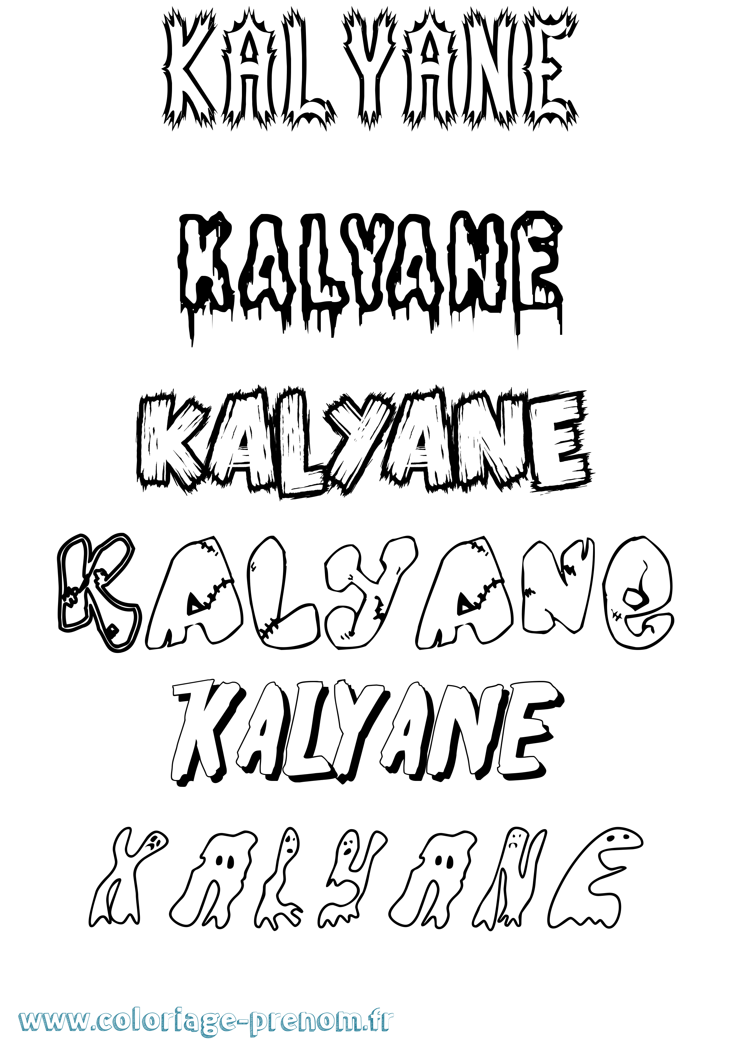 Coloriage Kalyane Frisson Coloriage prénom Kalyane Frisson