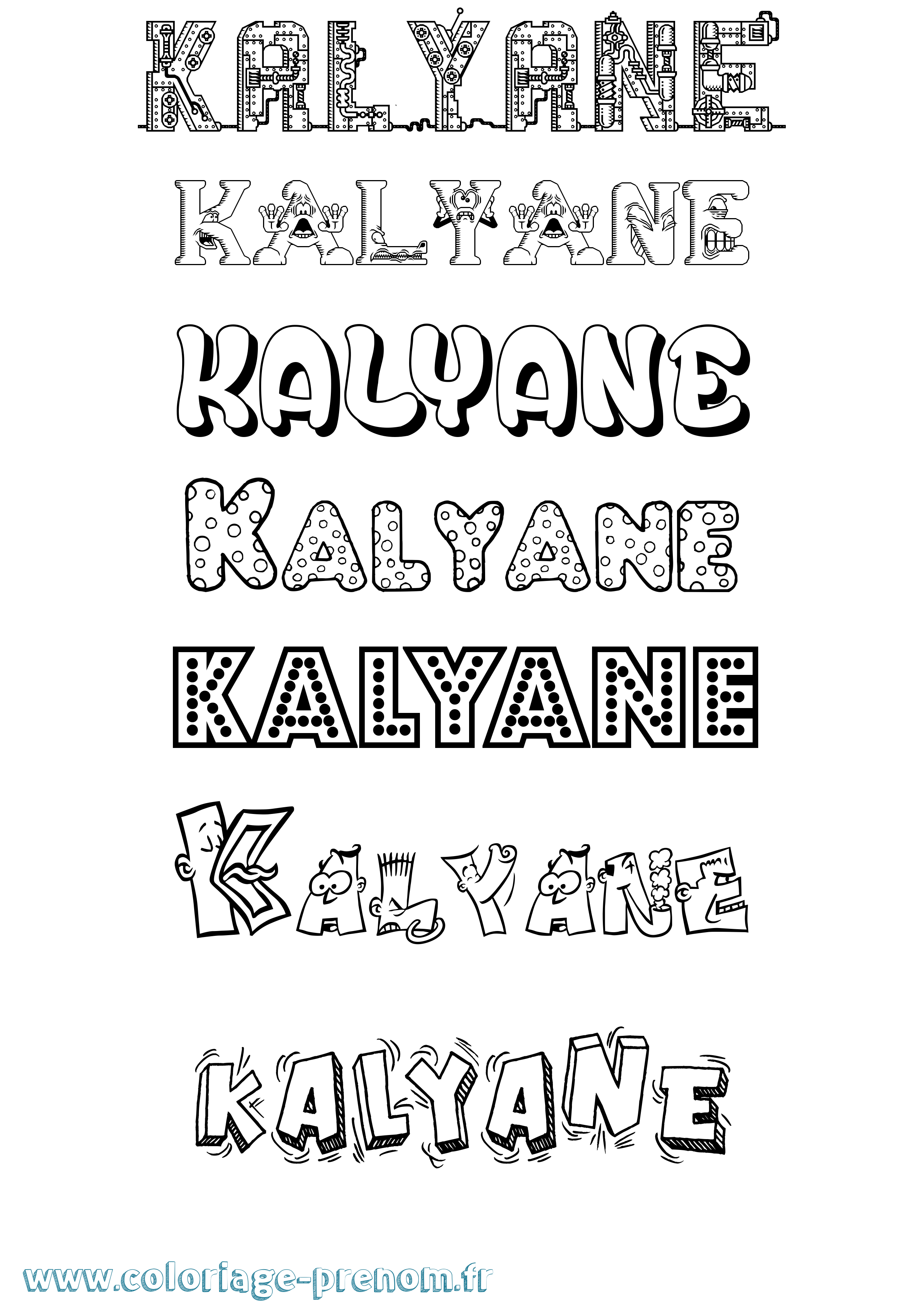 Coloriage Kalyane Fun Coloriage prénom Kalyane Fun