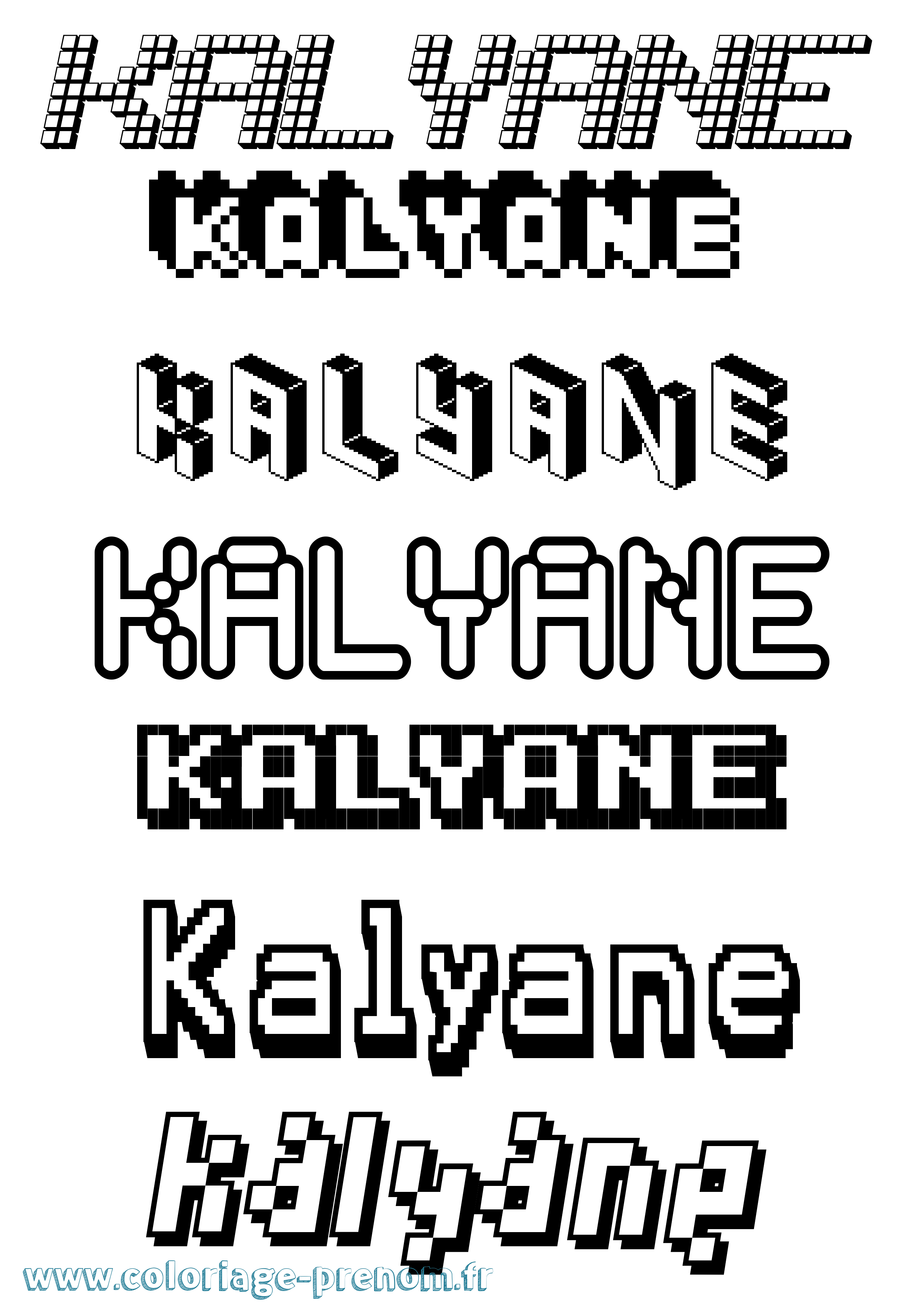 Coloriage Kalyane Pixel Coloriage prénom Kalyane Pixel