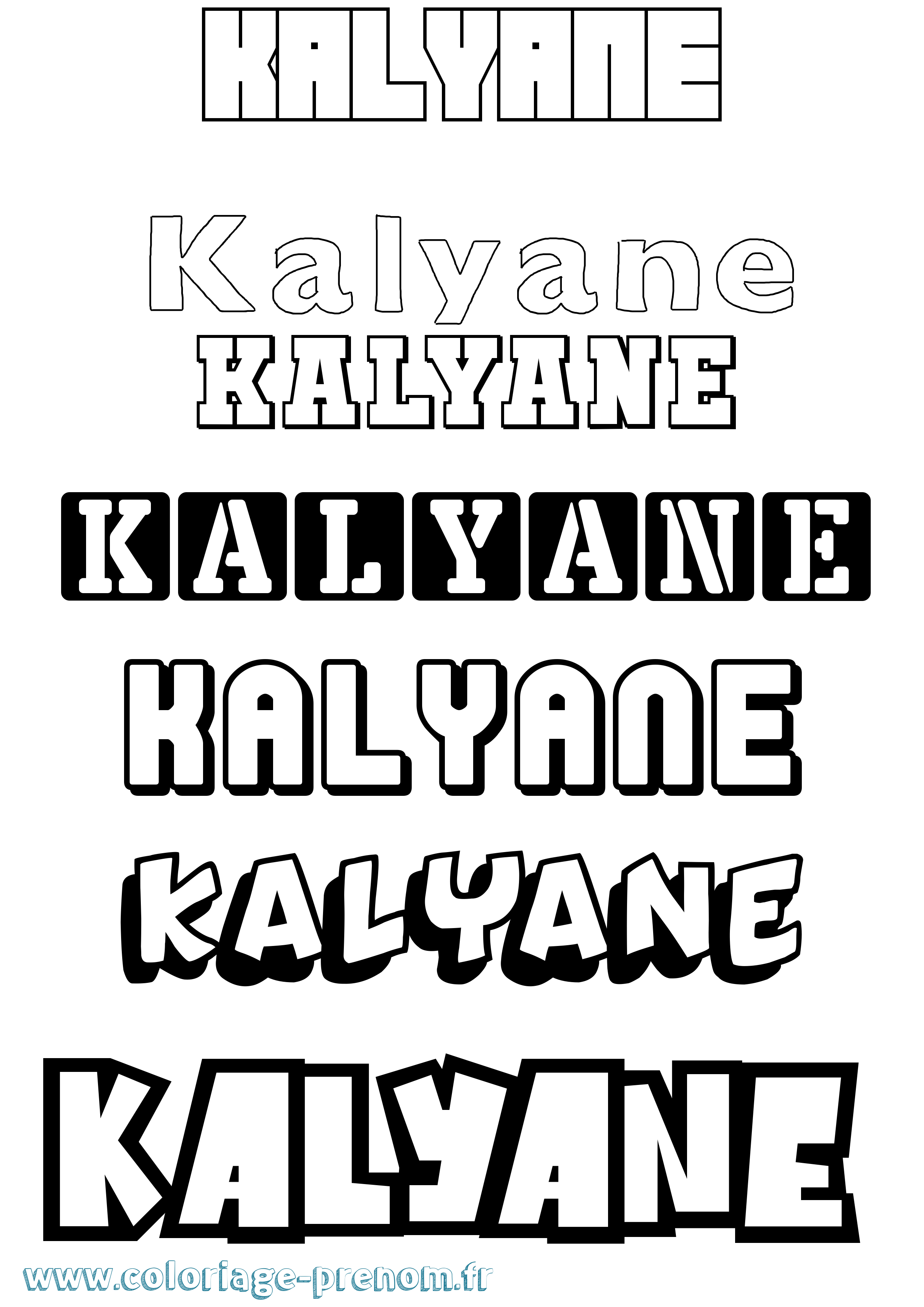 Coloriage Kalyane Simple Coloriage prénom Kalyane Simple