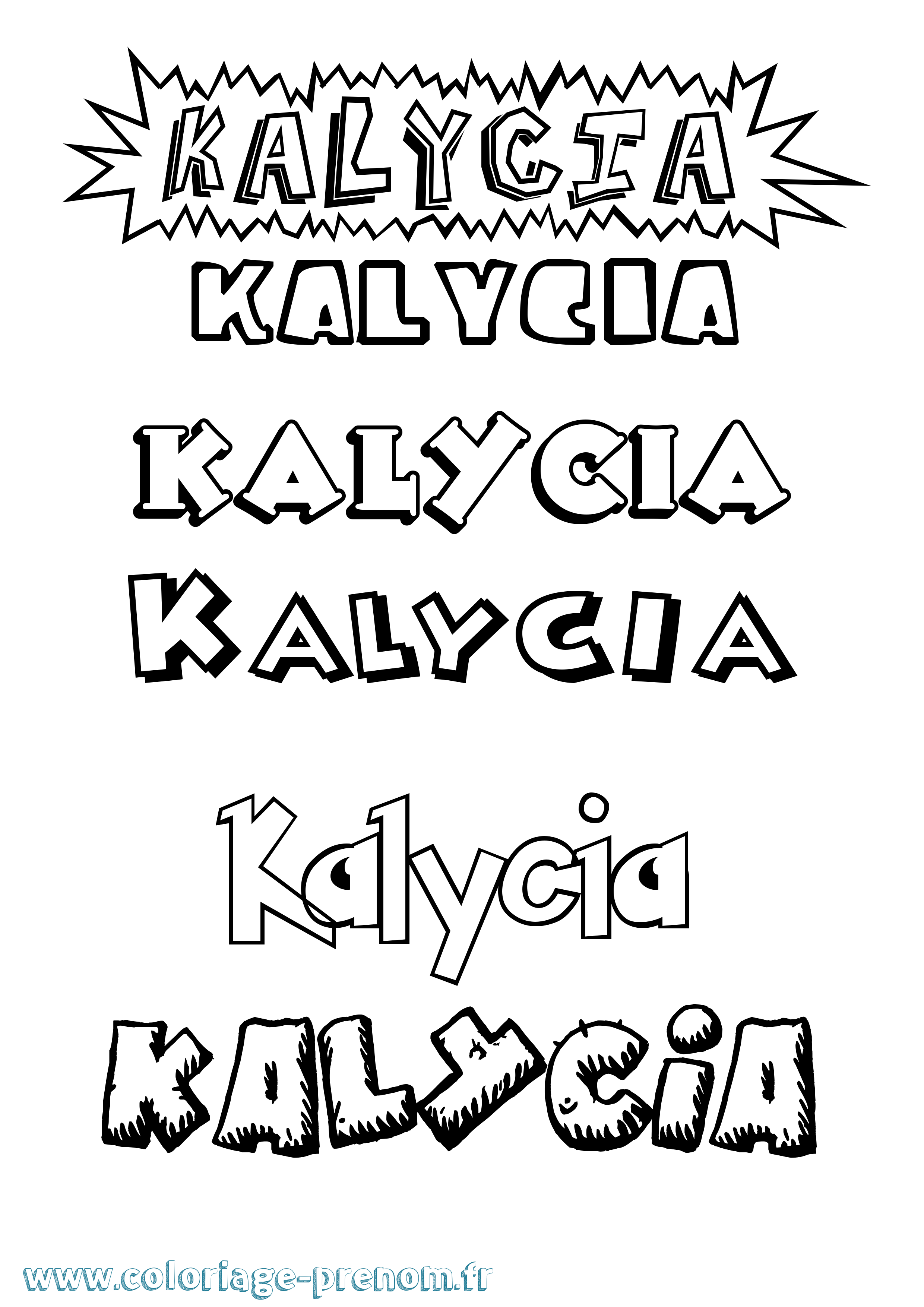 Coloriage Kalycia Dessin Animé Coloriage prénom Kalycia Dessin Animé