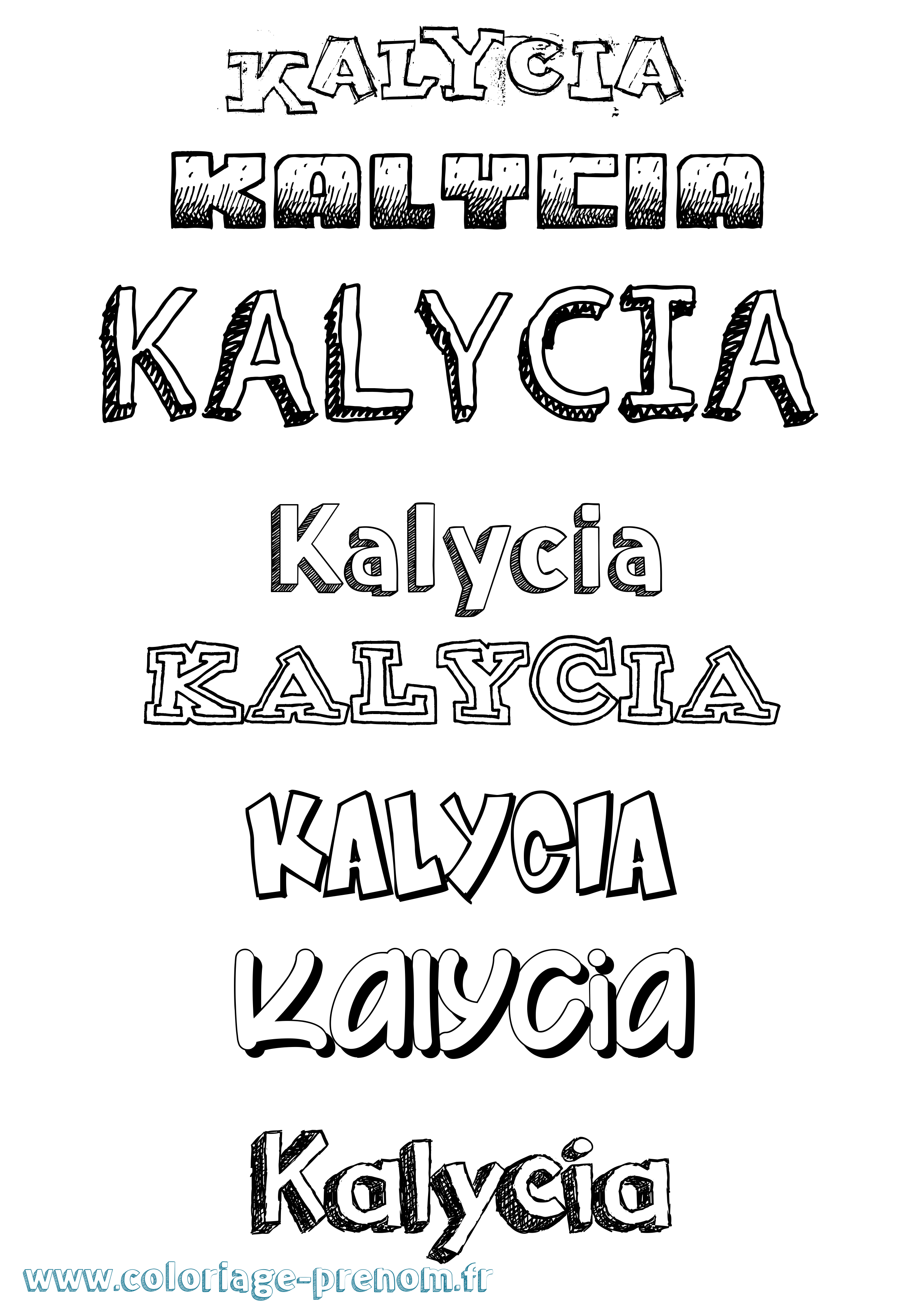 Coloriage Kalycia Dessiné Coloriage prénom Kalycia Dessiné