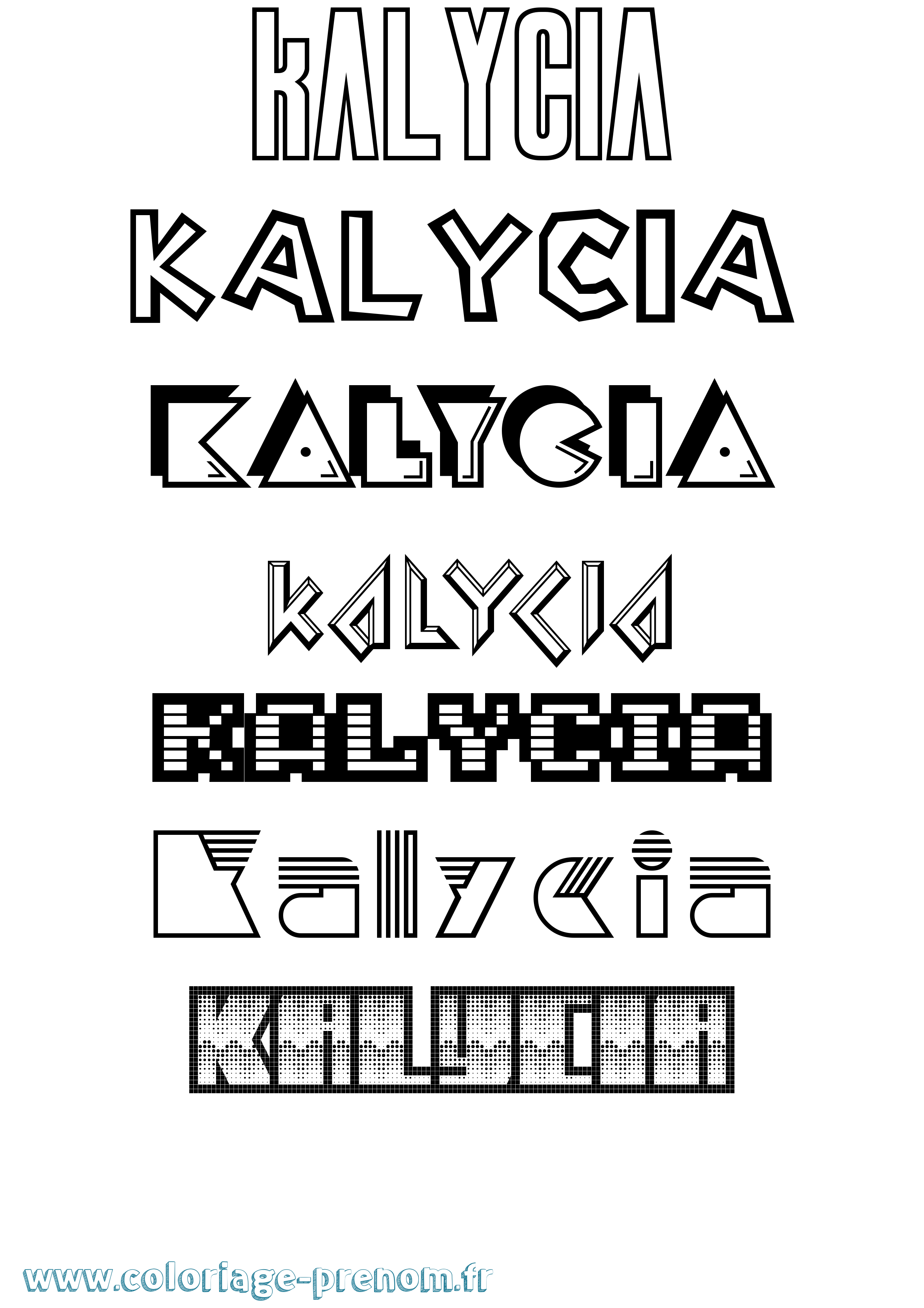 Coloriage Kalycia Jeux Vidéos Coloriage prénom Kalycia Jeux Vidéos