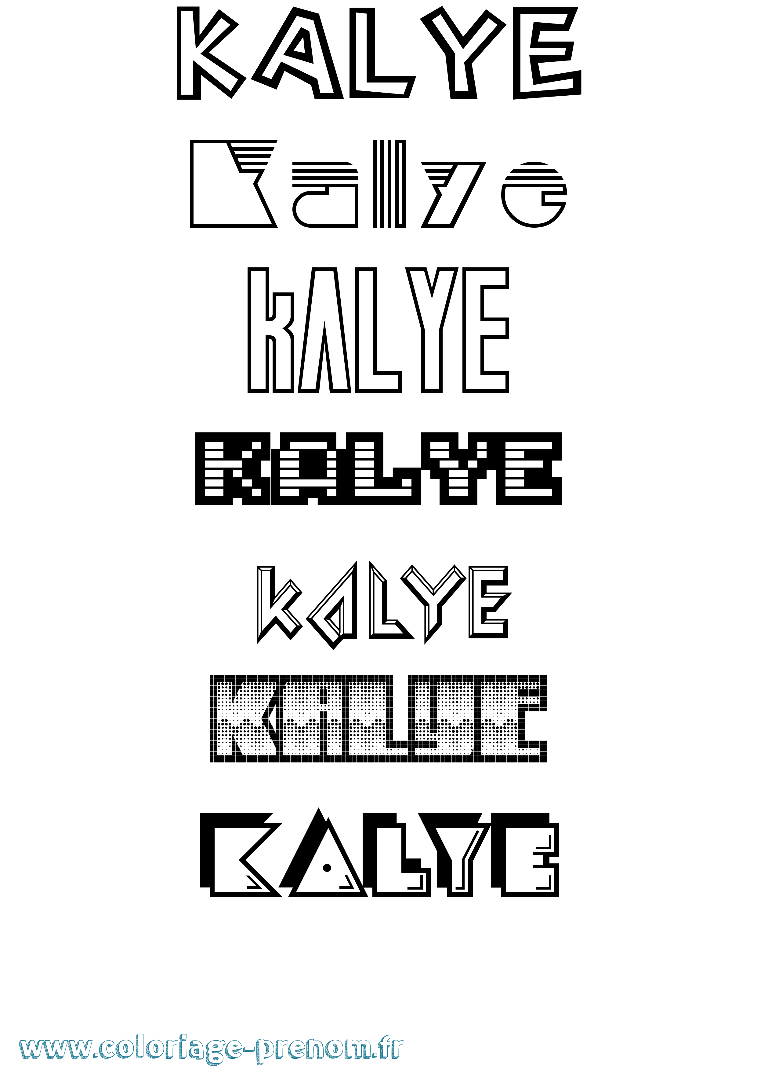 Coloriage Kalye Jeux Vidéos Coloriage prénom Kalye Jeux Vidéos