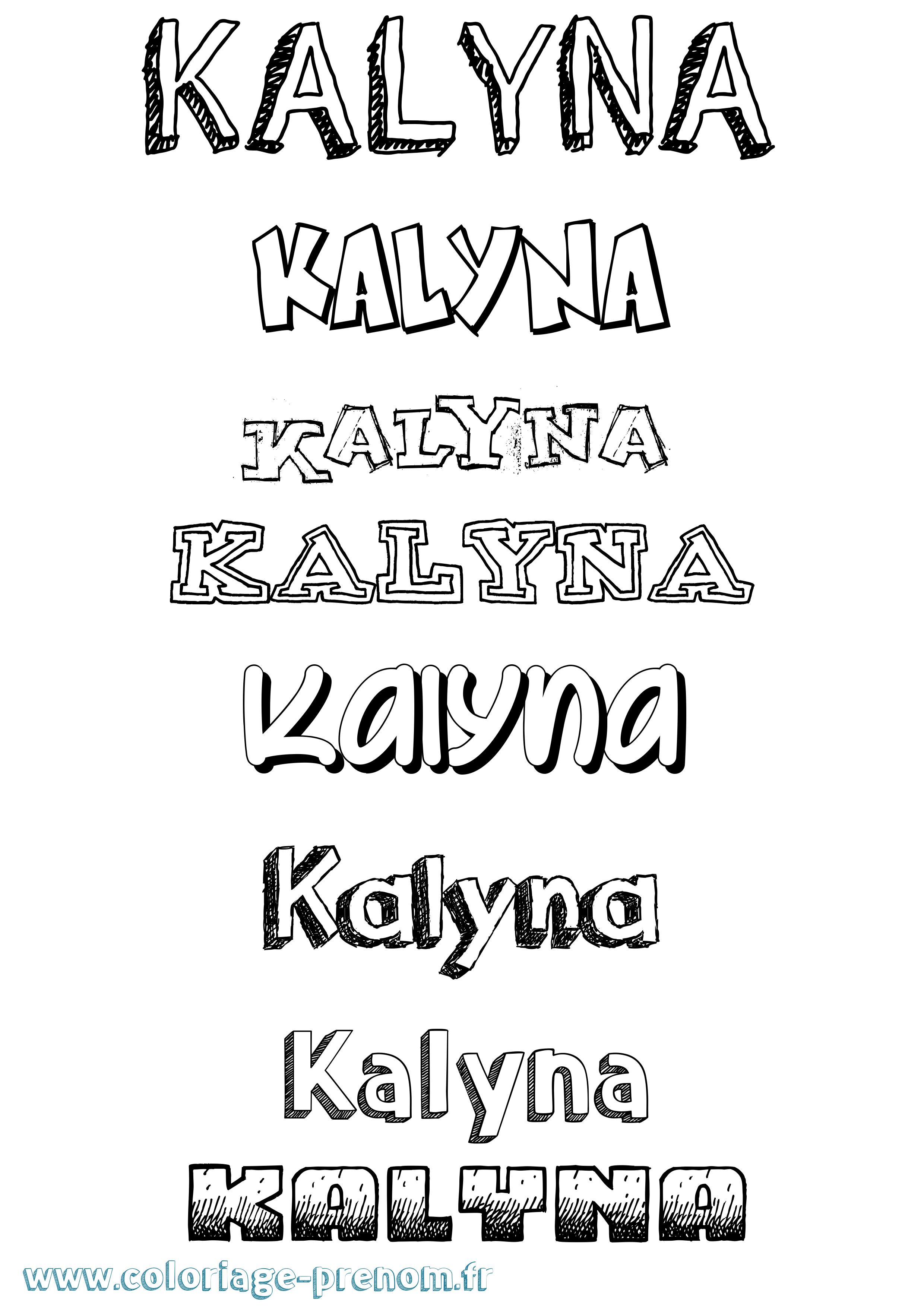 Coloriage Kalyna Dessiné Coloriage prénom Kalyna Dessiné