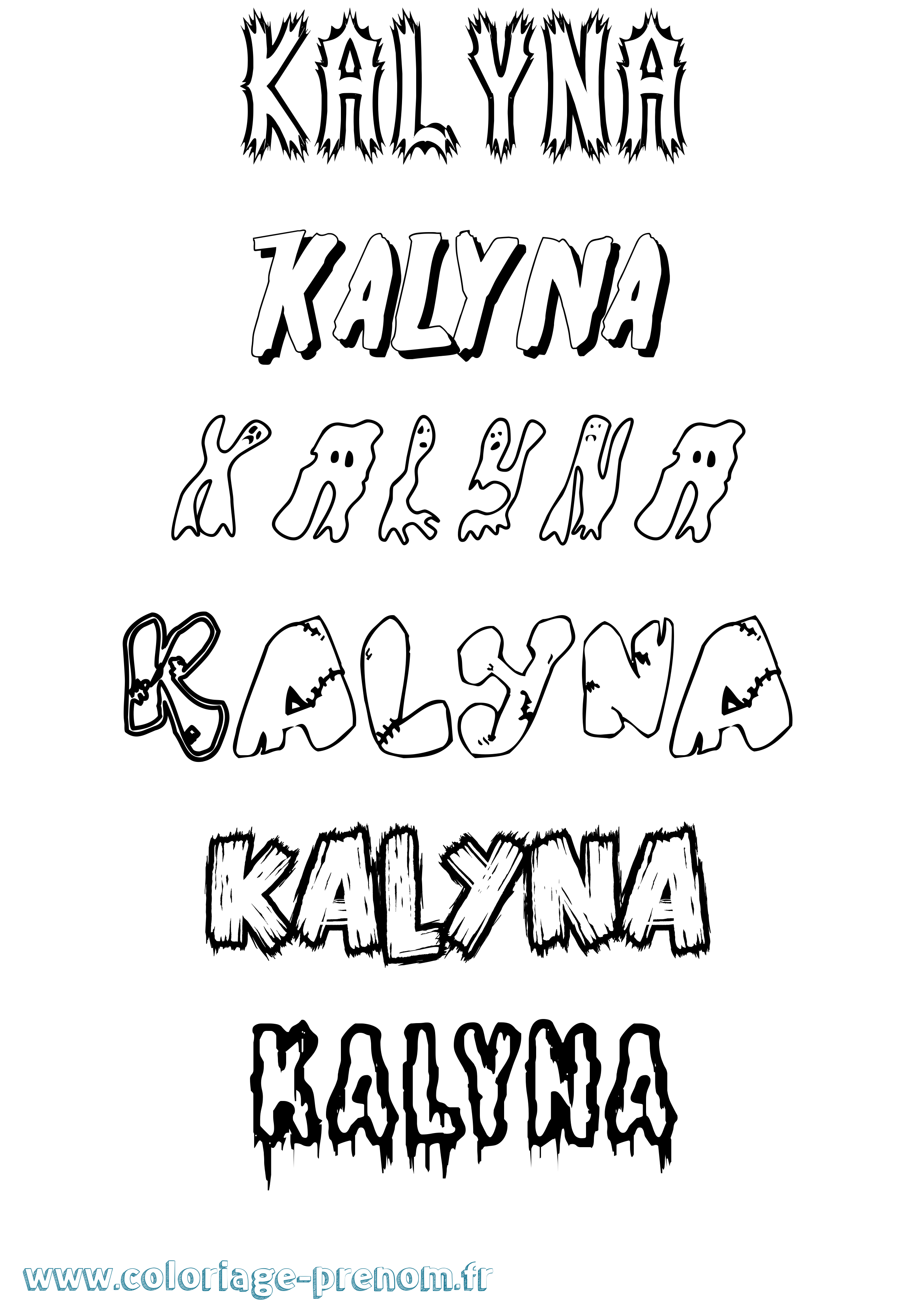 Coloriage Kalyna Frisson Coloriage prénom Kalyna Frisson