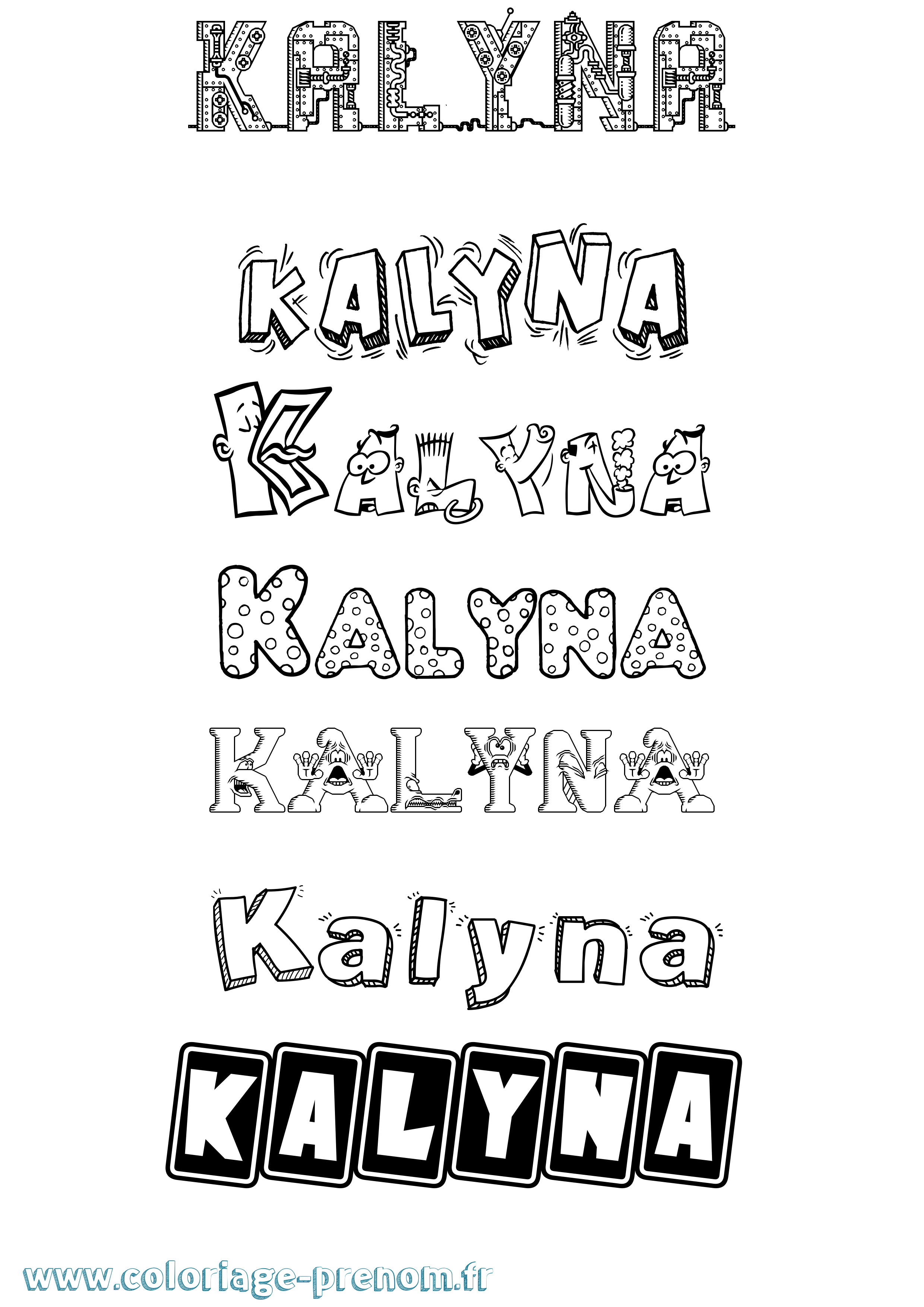 Coloriage Kalyna Fun Coloriage prénom Kalyna Fun
