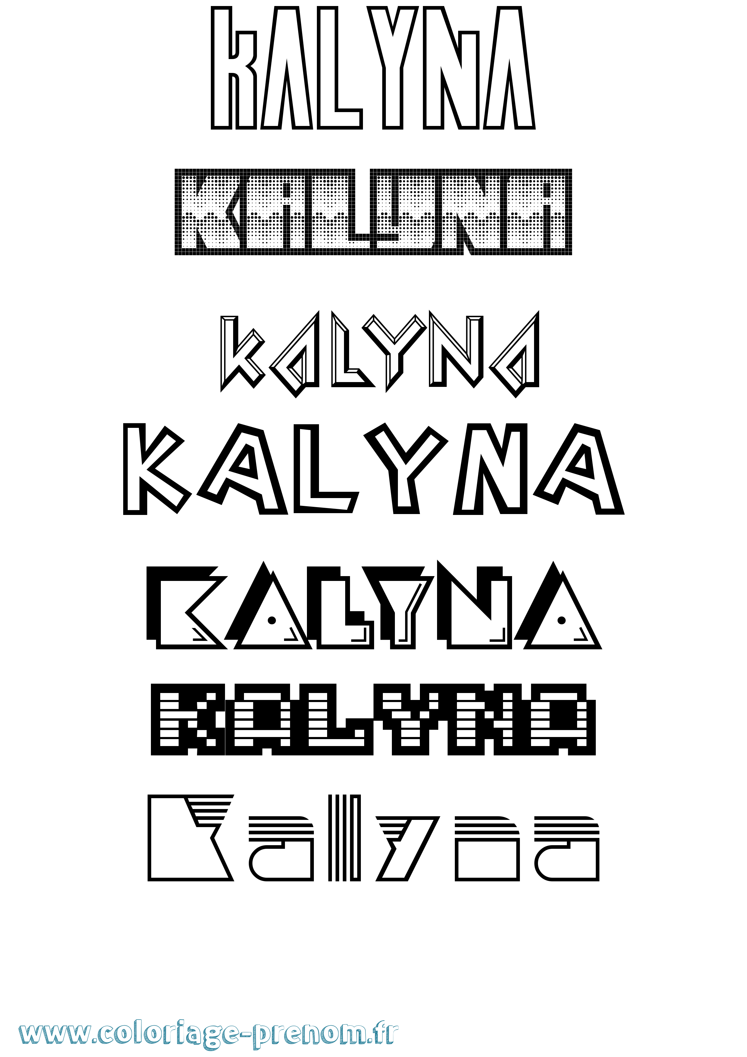 Coloriage Kalyna Jeux Vidéos Coloriage prénom Kalyna Jeux Vidéos