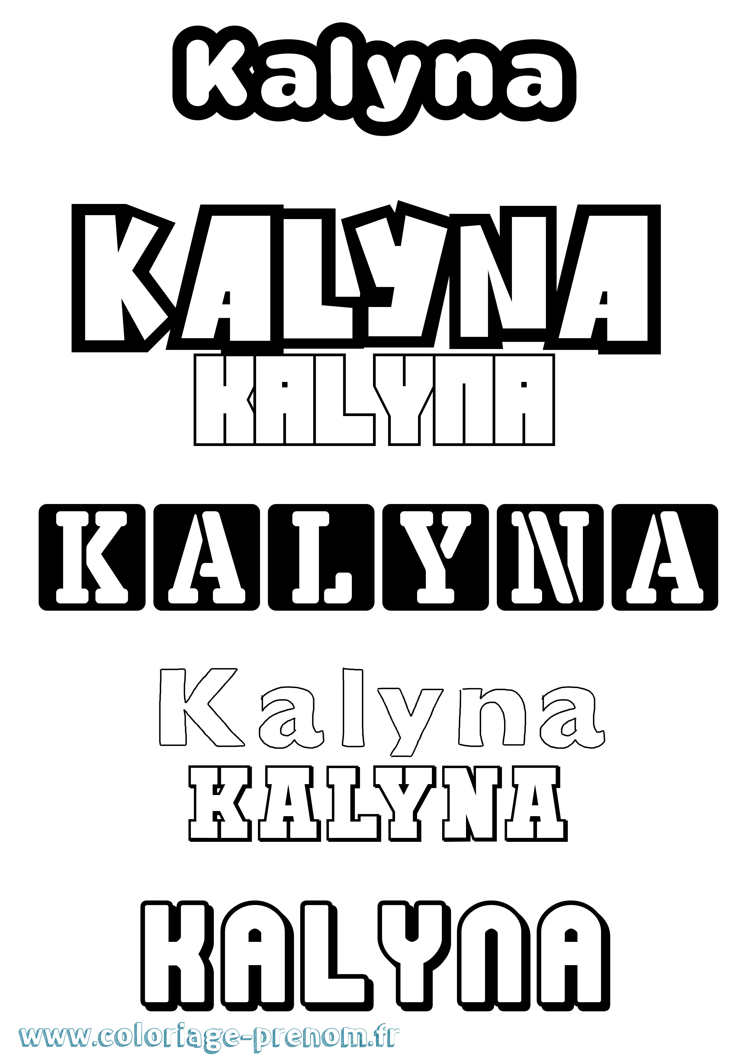 Coloriage Kalyna Simple Coloriage prénom Kalyna Simple