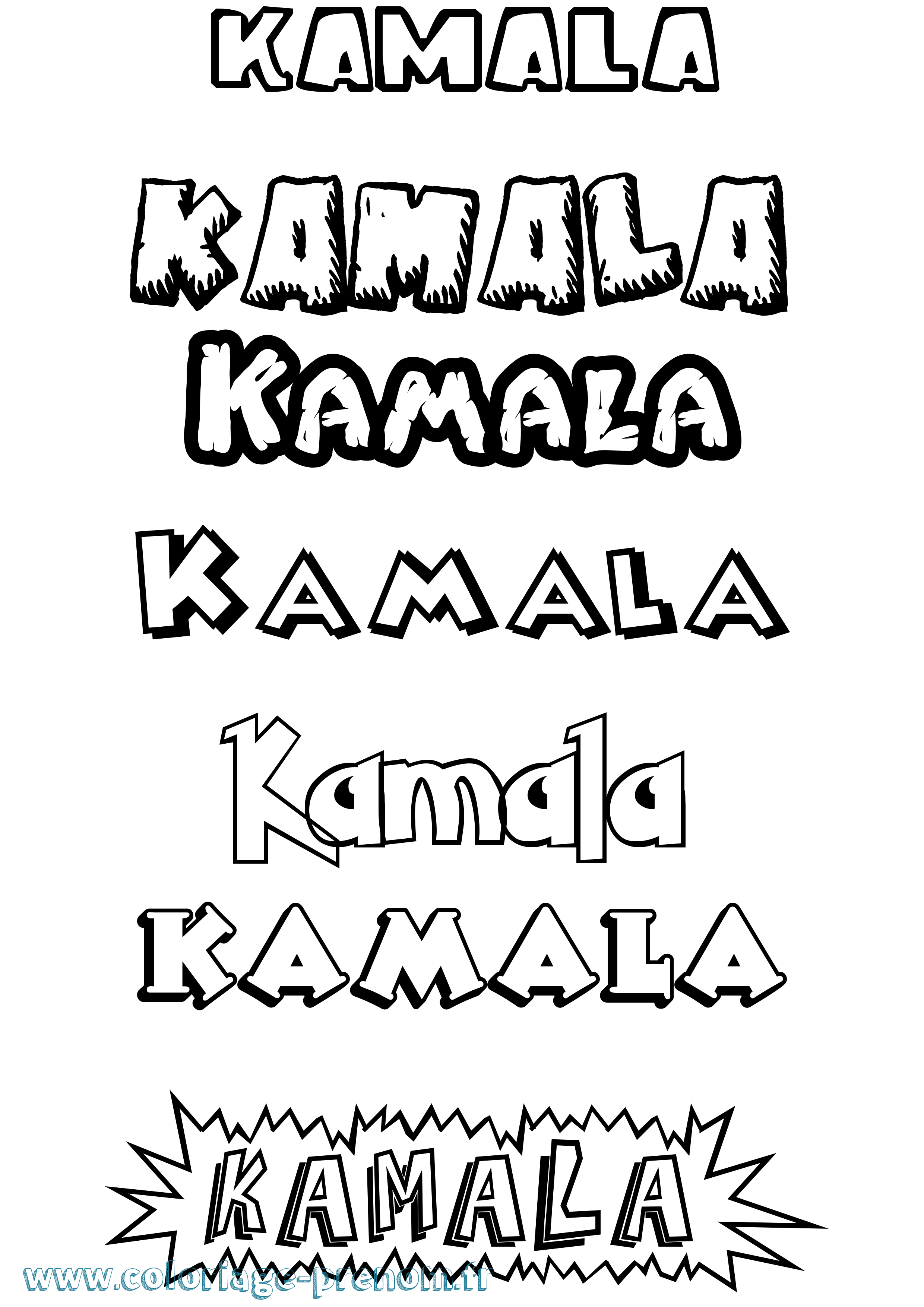 Coloriage Kamala Dessin Animé Coloriage prénom Kamala Dessin Animé