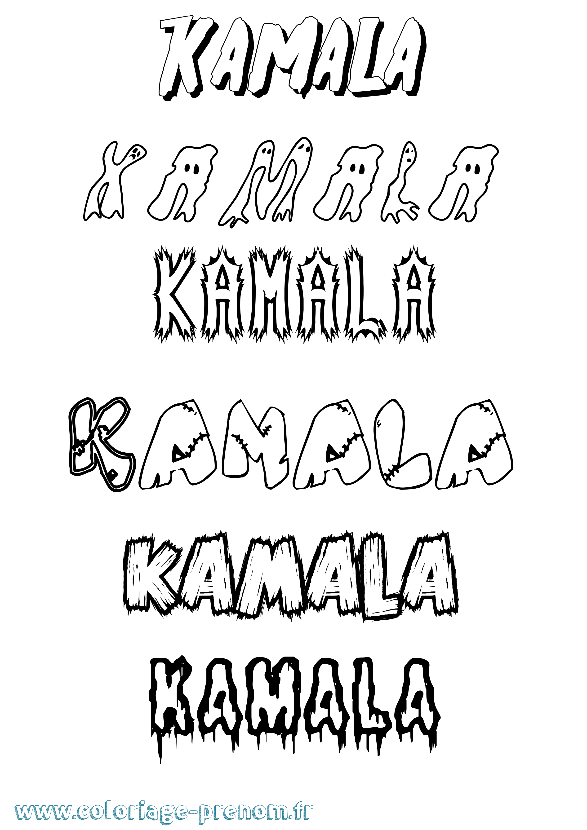 Coloriage Kamala Frisson Coloriage prénom Kamala Frisson