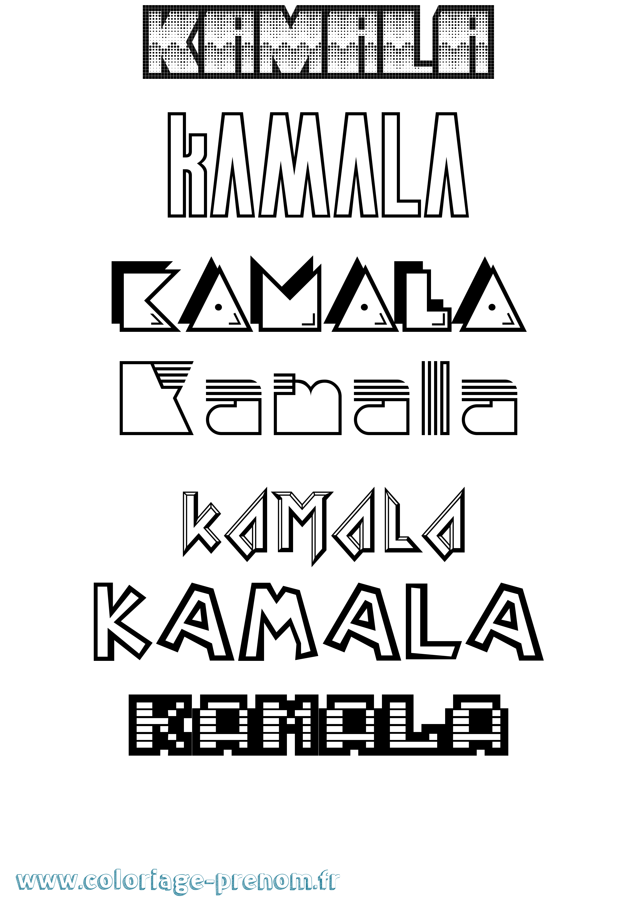 Coloriage Kamala Jeux Vidéos Coloriage prénom Kamala Jeux Vidéos