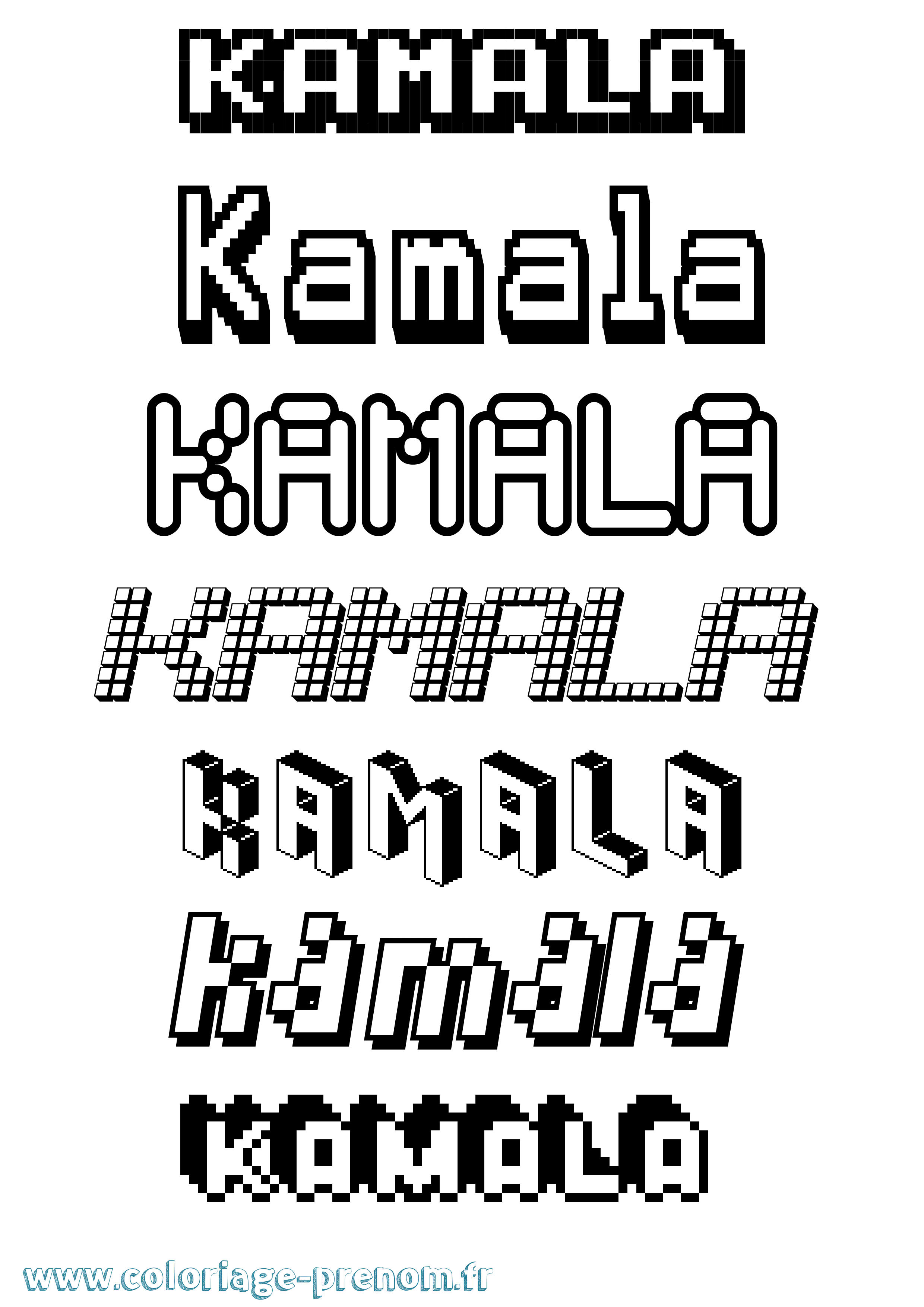 Coloriage Kamala Pixel Coloriage prénom Kamala Pixel