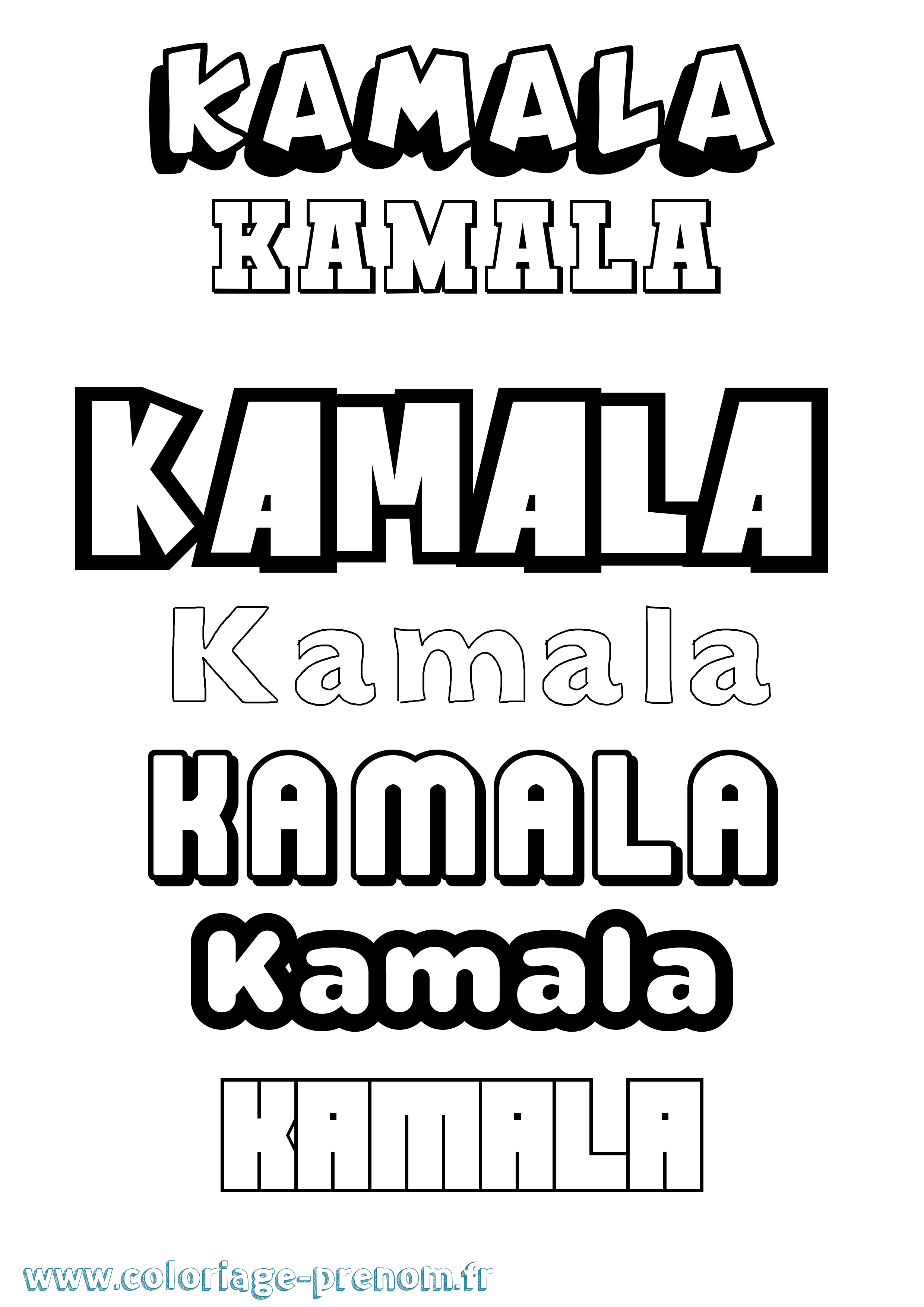 Coloriage Kamala Simple Coloriage prénom Kamala Simple