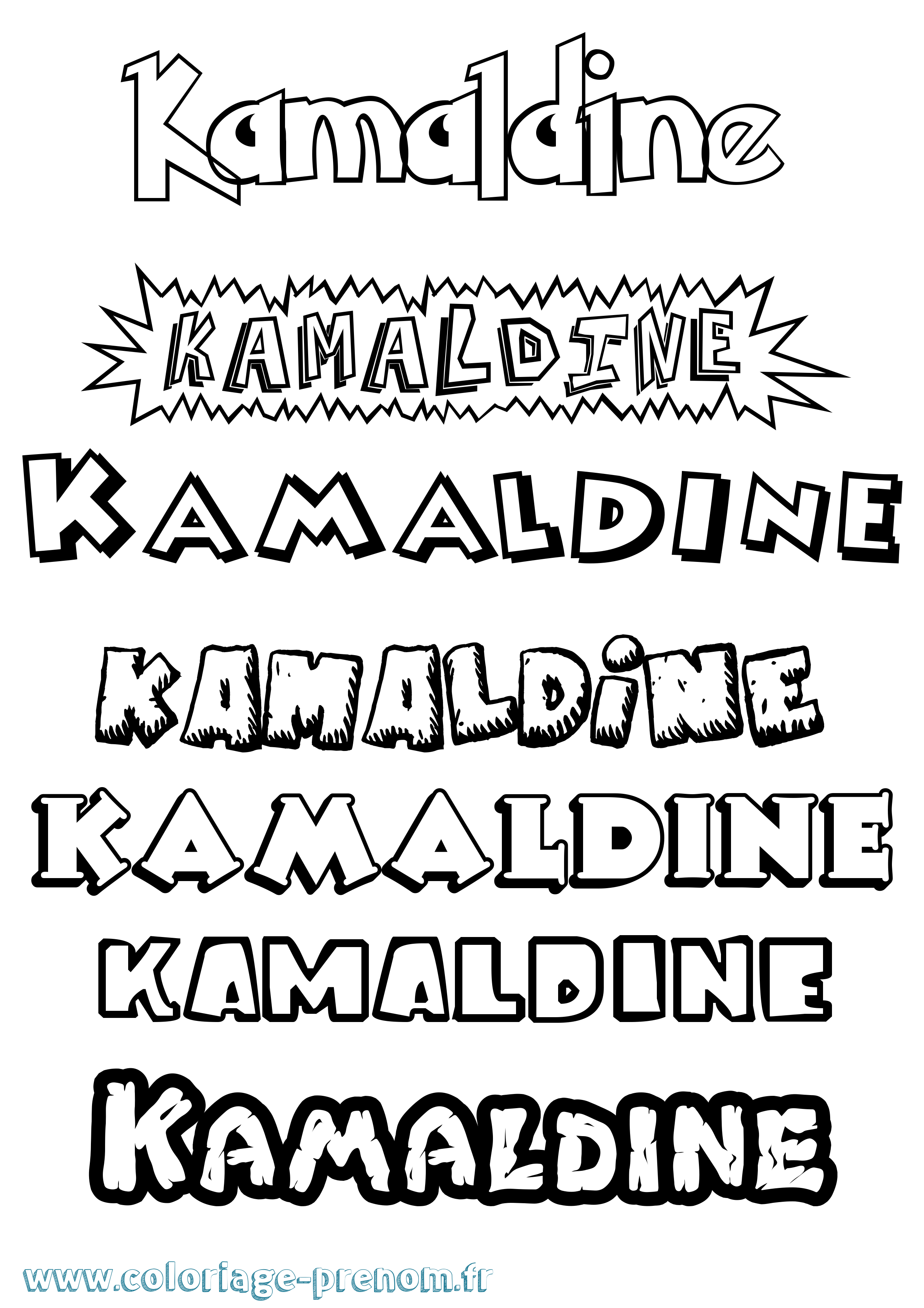 Coloriage Kamaldine Dessin Animé Coloriage prénom Kamaldine Dessin Animé