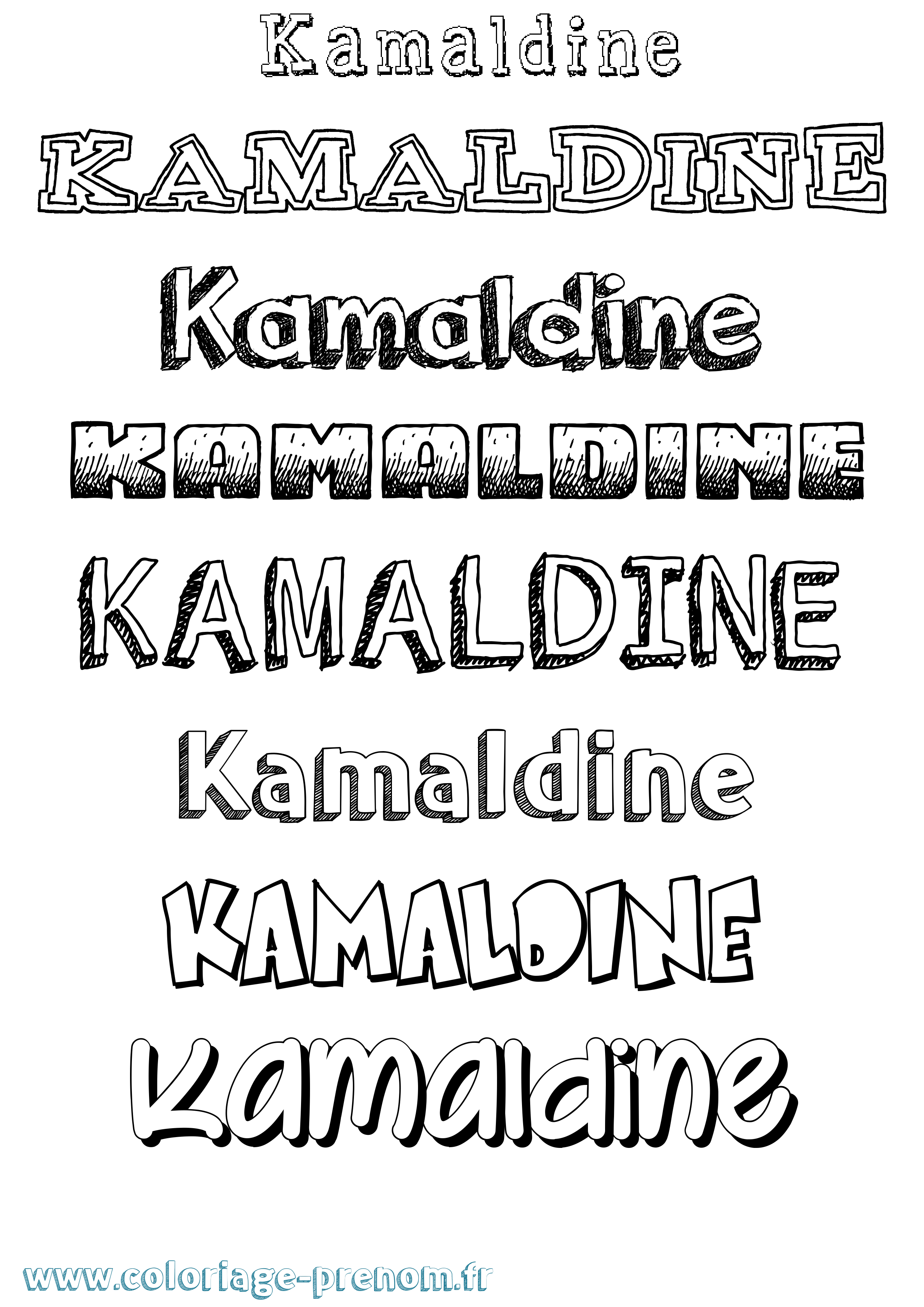 Coloriage Kamaldine Dessiné Coloriage prénom Kamaldine Dessiné